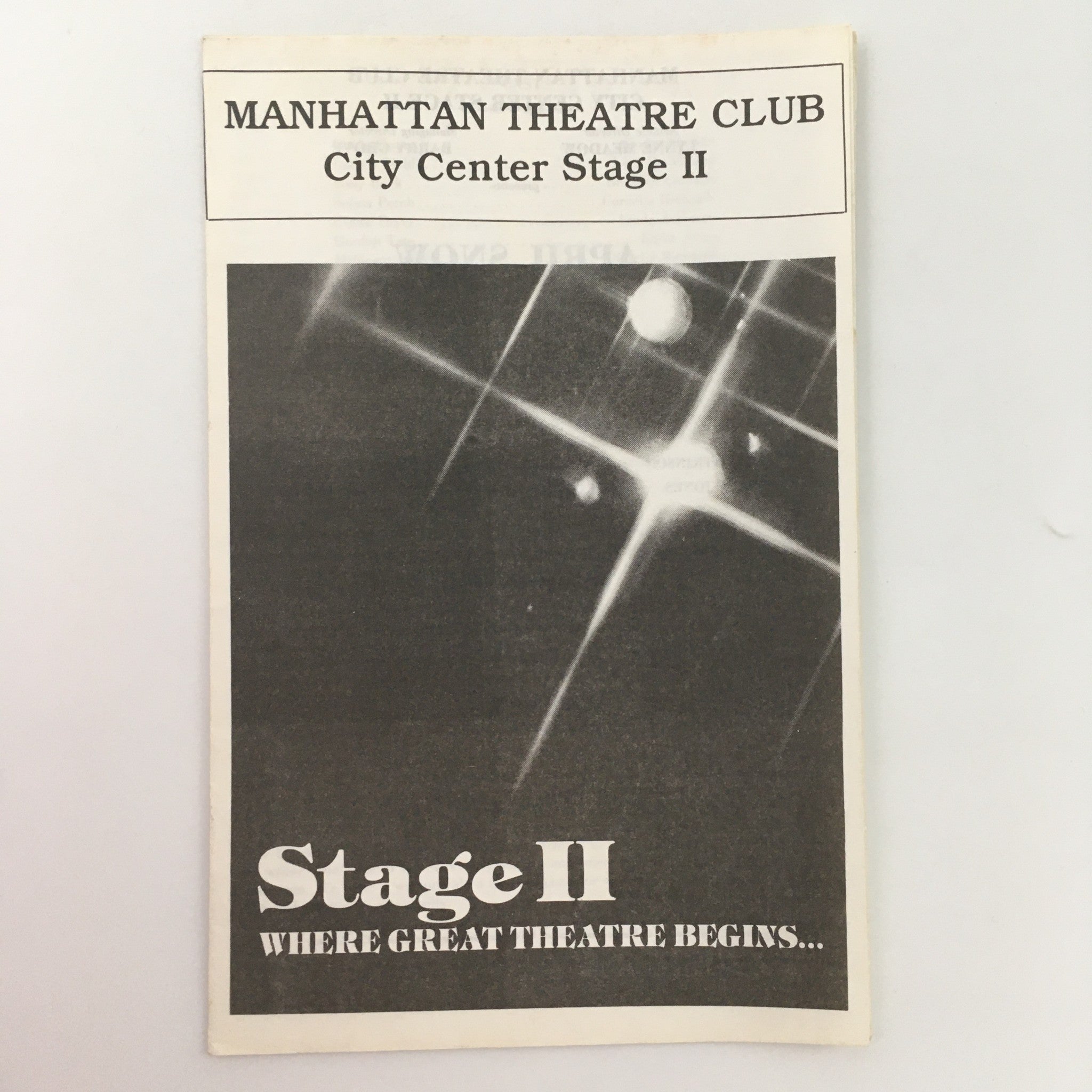 1988 Manhattan Theatre Club Stage II ‘April Snow’ by Romulus Linney