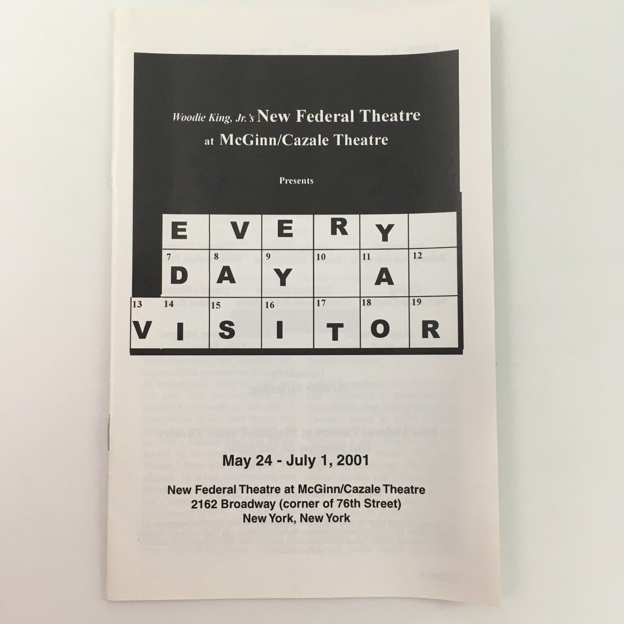 2001 New Federal Theatre 'Every Day A Visitor' by Richard Abrons