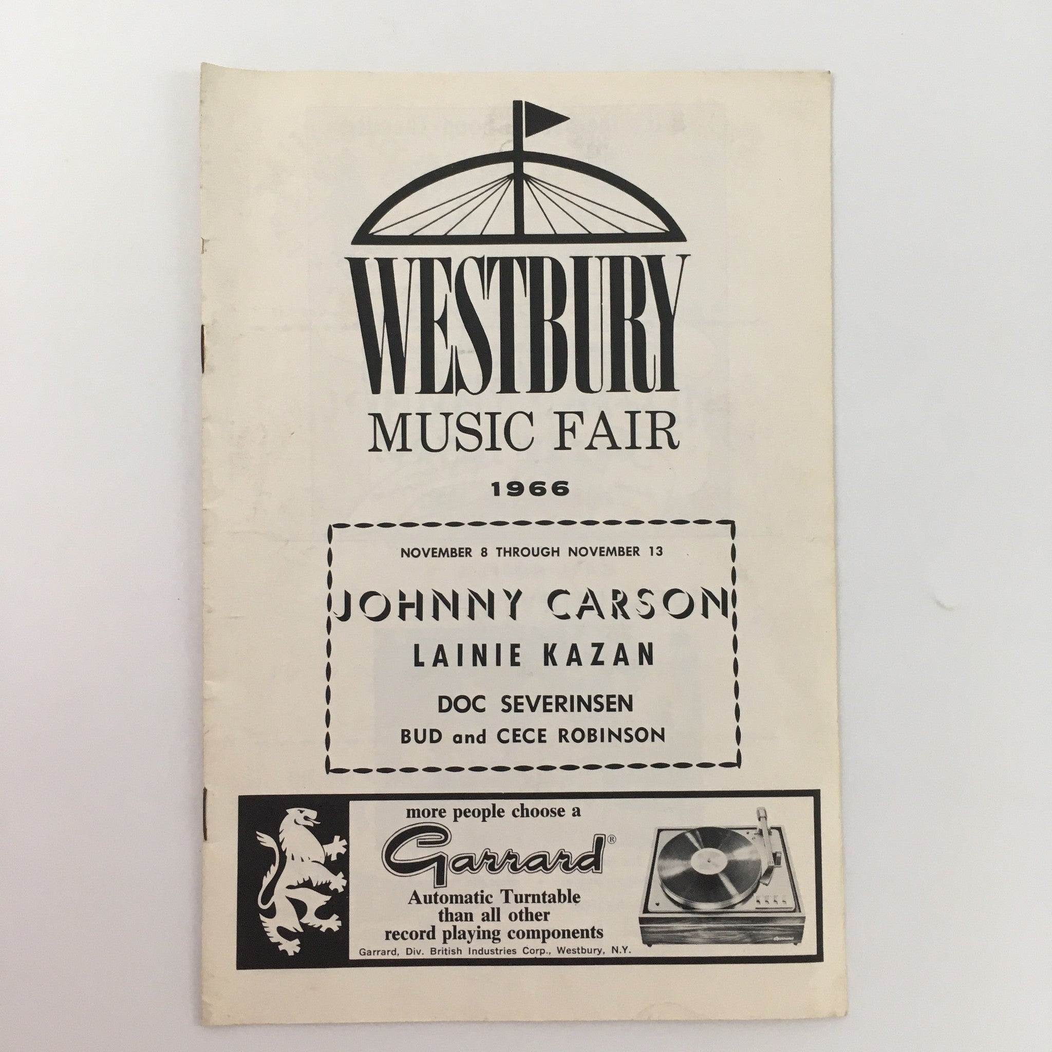 1966 Westbury Music Fair Present Johnny Carson, Lainie Kazan and Cece Robinson