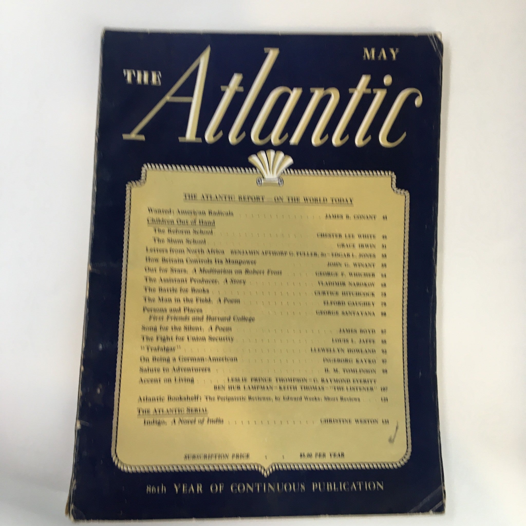 VTG The Atlantic Magazine May 1943 The Assistant Producer A Story No Label