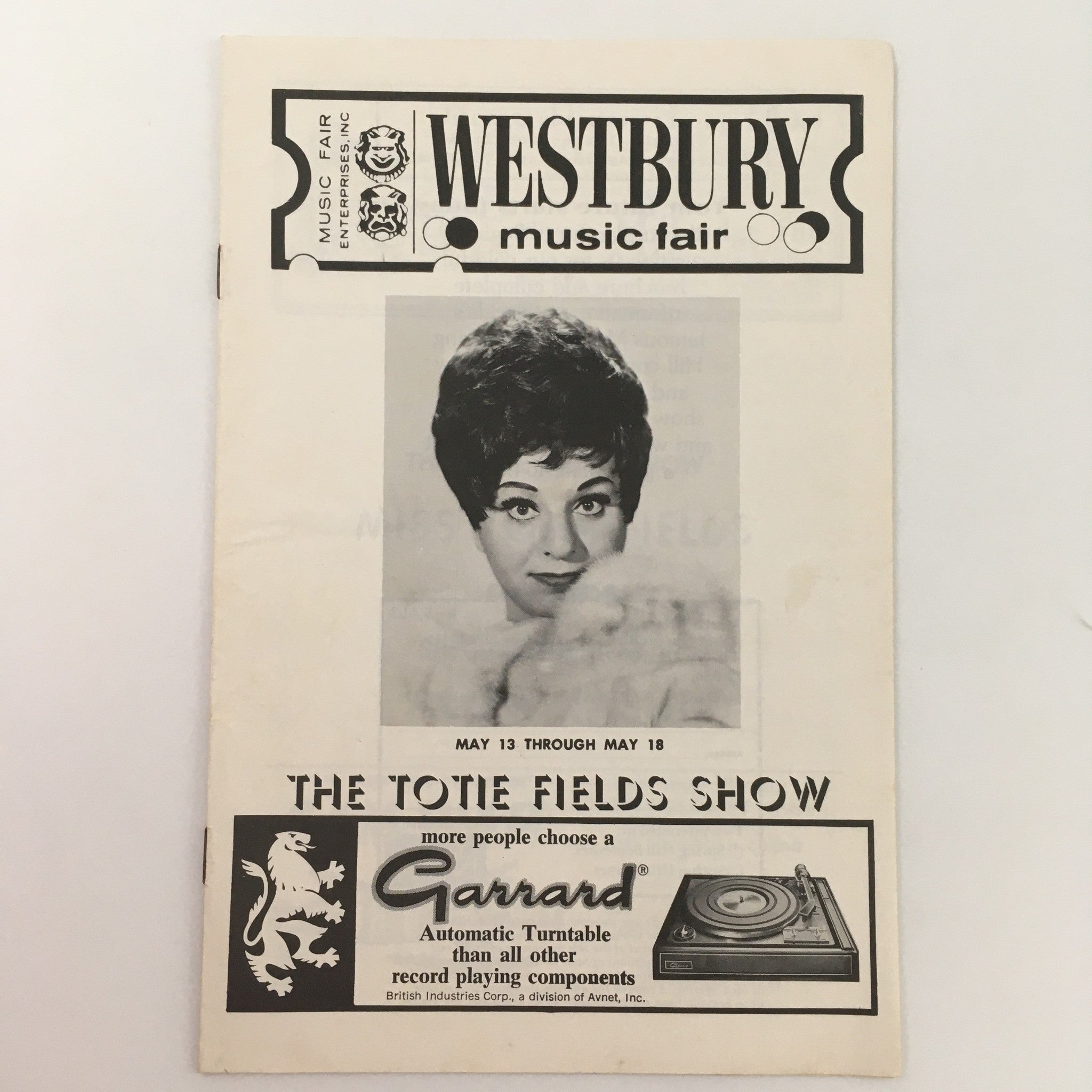 1968 Westbury Music Fair ‘The Miss Totie Fields Show’ & Aliza Kashi