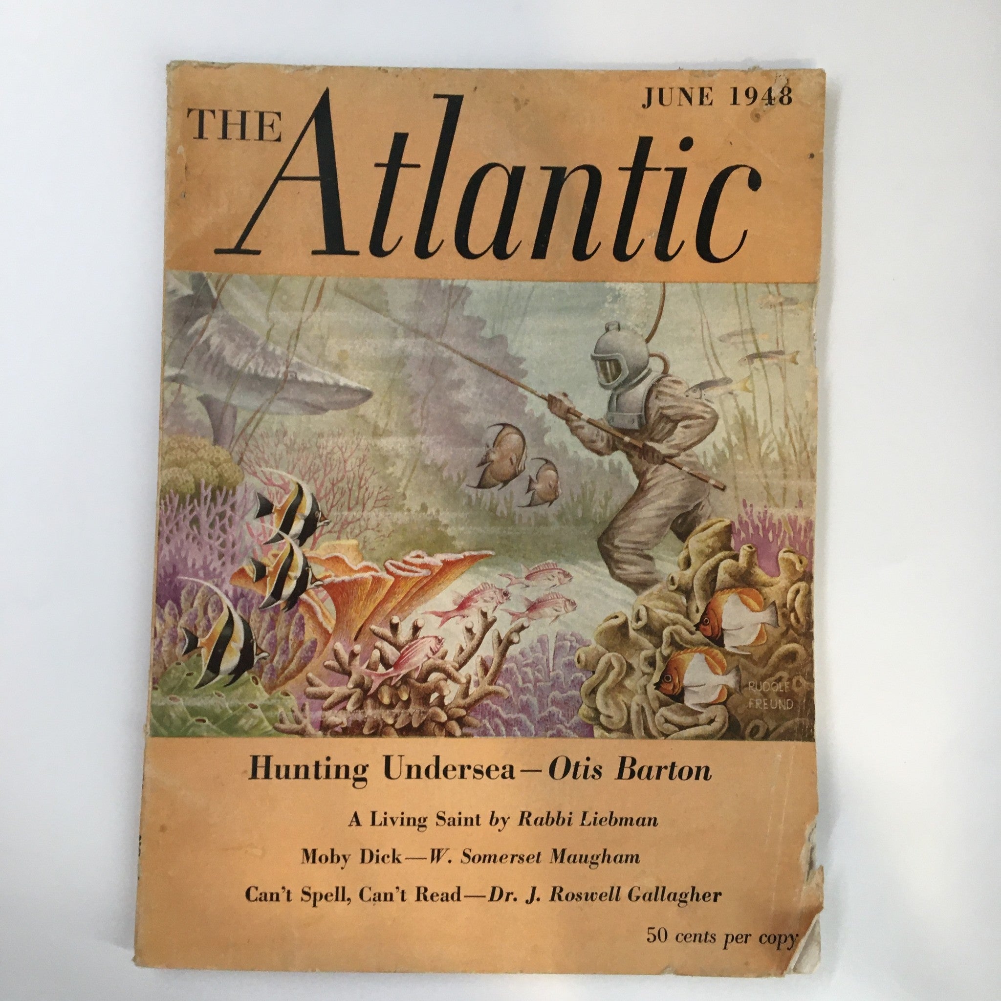 VTG The Atlantic Magazine June 1948 Hunting Undersea Otis Borton No Label