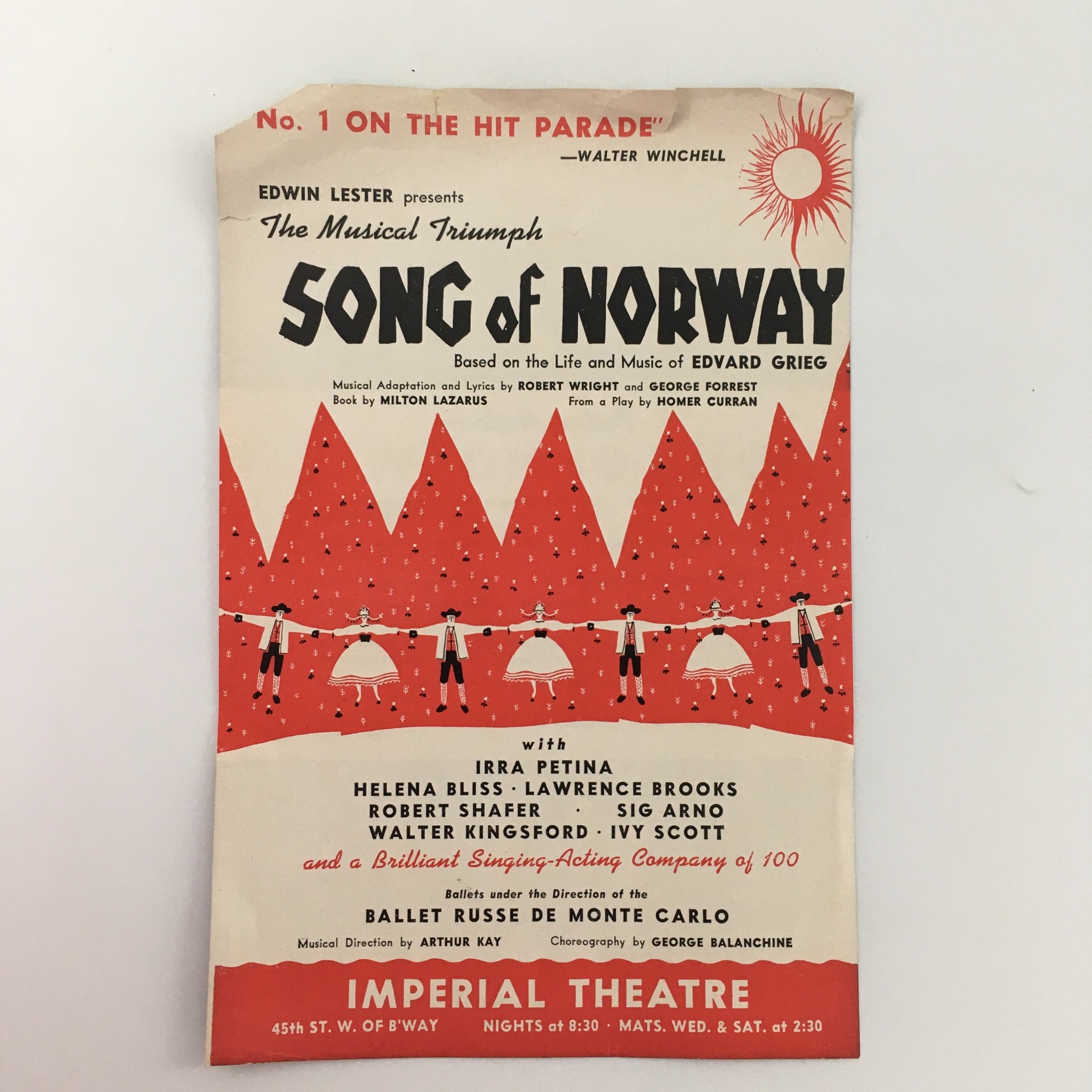 1970 Imperial Theatre ‘The Musical Triumph Song of Norway’ by Arthur Kay