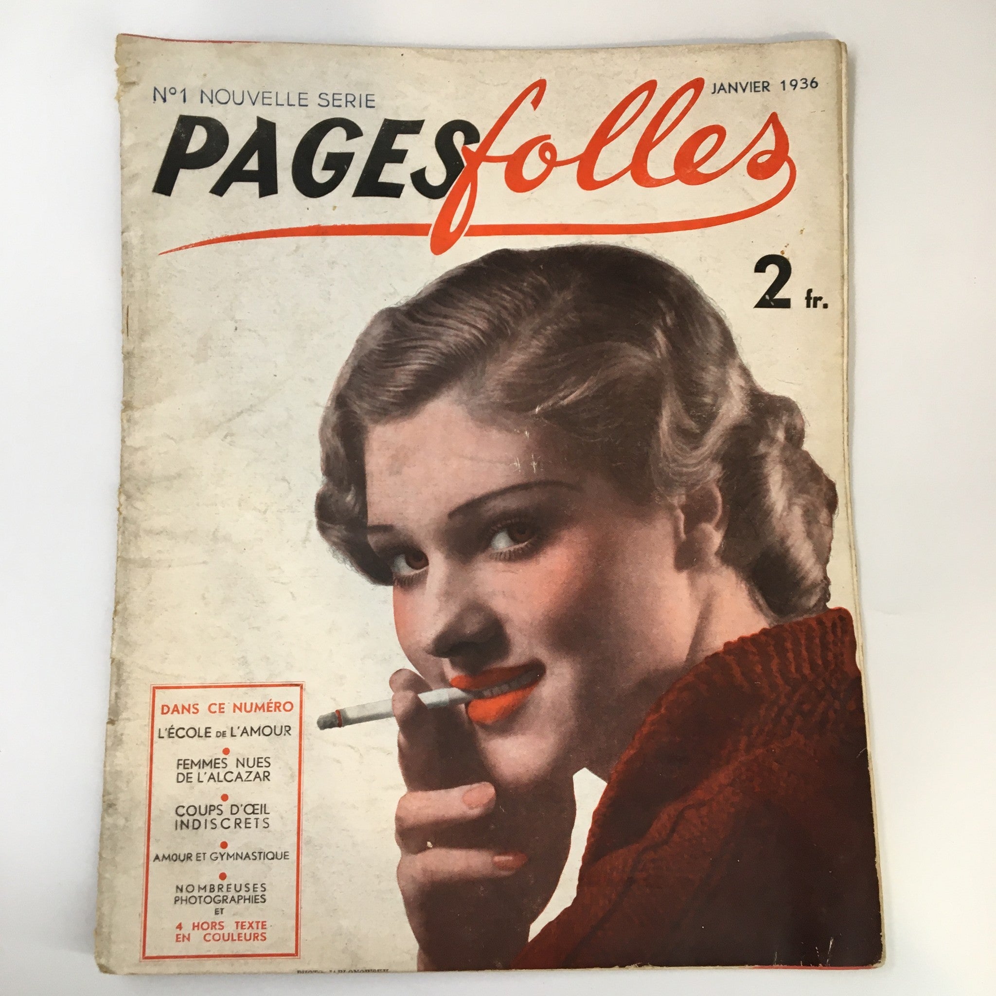 VTG Pages Folles Magazine Janvier 1936 Femmes Nues De L'Alcazar No Label