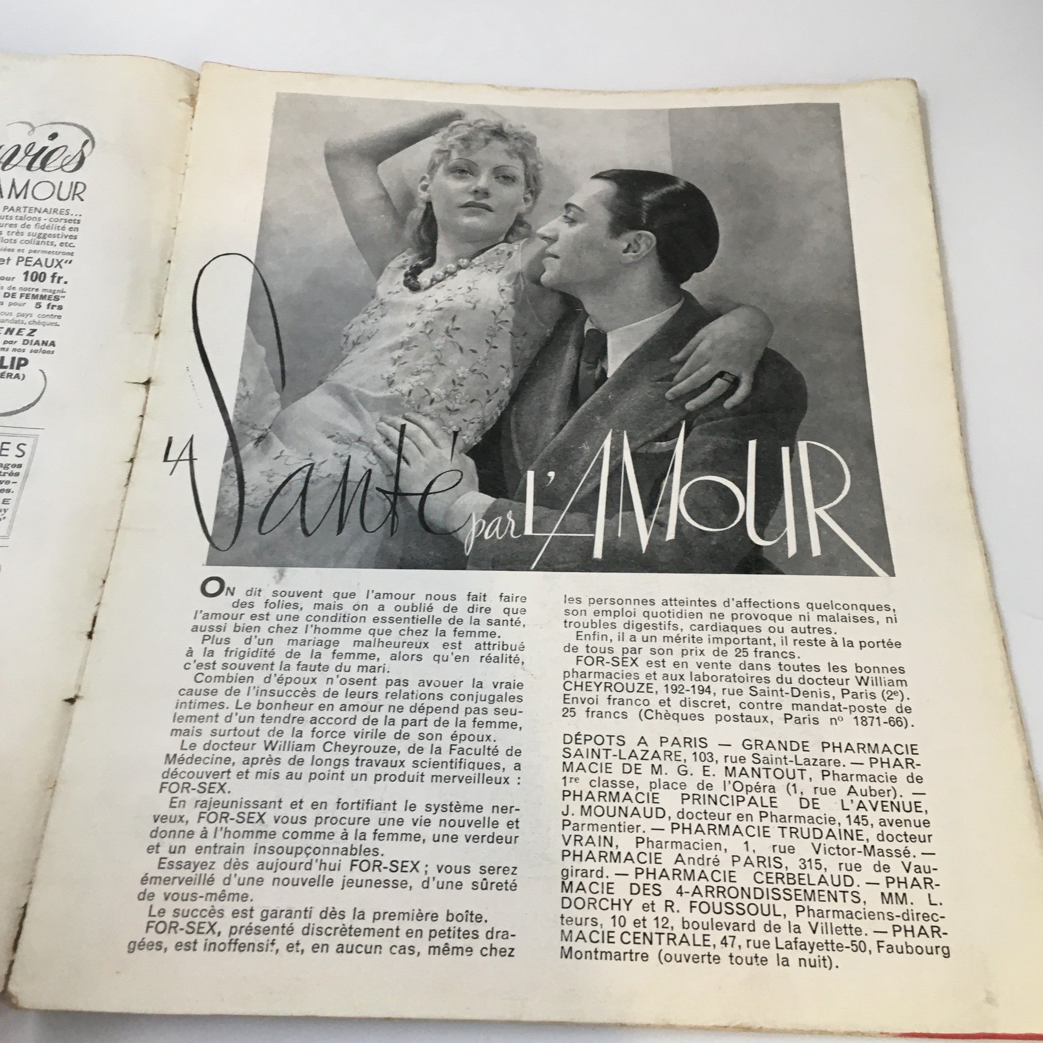 VTG Pages Folles Magazine Janvier 1936 Femmes Nues De L'Alcazar No Label