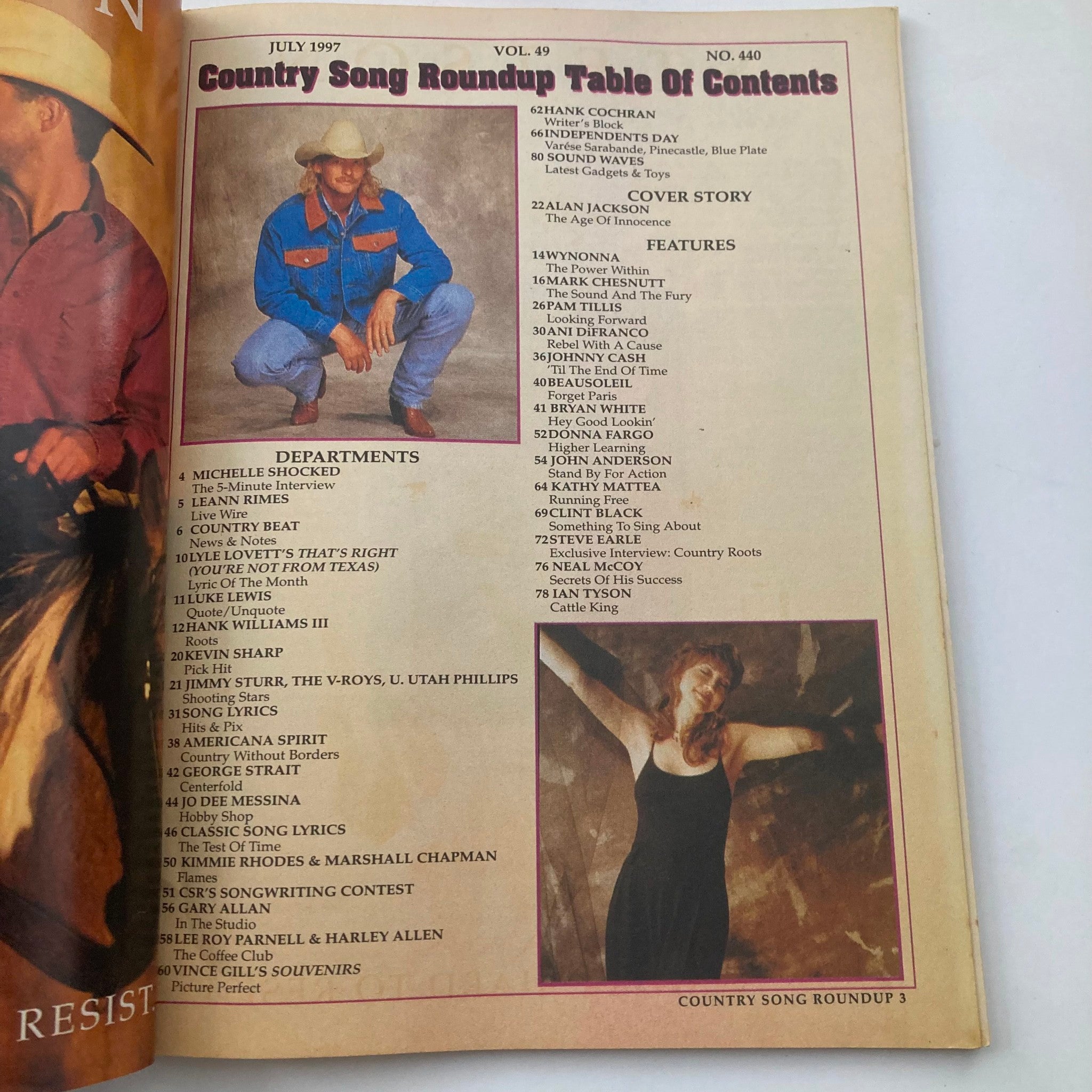 Country Song Roundup Magazine July 1997 Vol 49 No. 440 Alan Jackson No Label