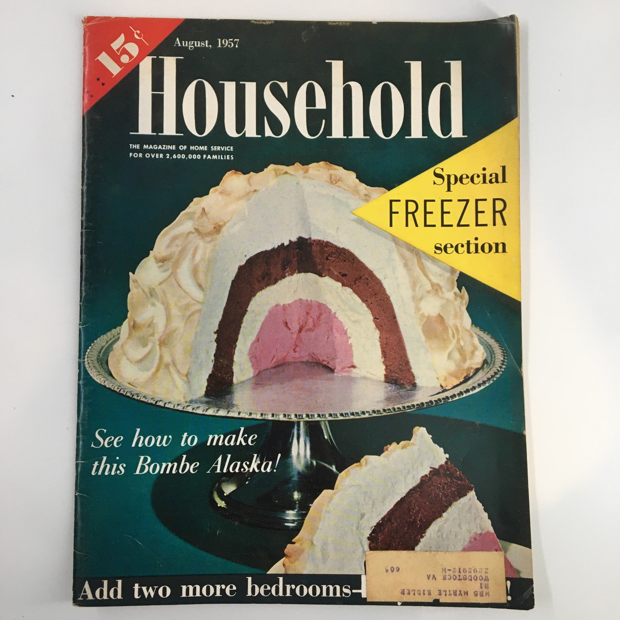 VTG Household Magazine August 1957 See How To Make this Bombe Alaska