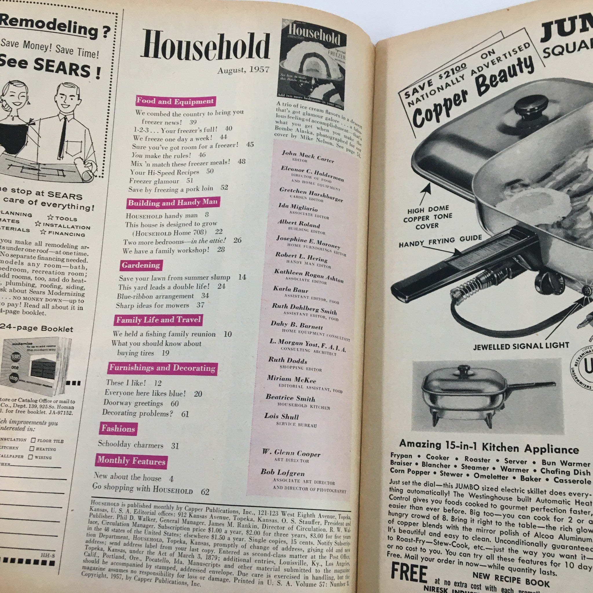 VTG Household Magazine August 1957 See How To Make this Bombe Alaska