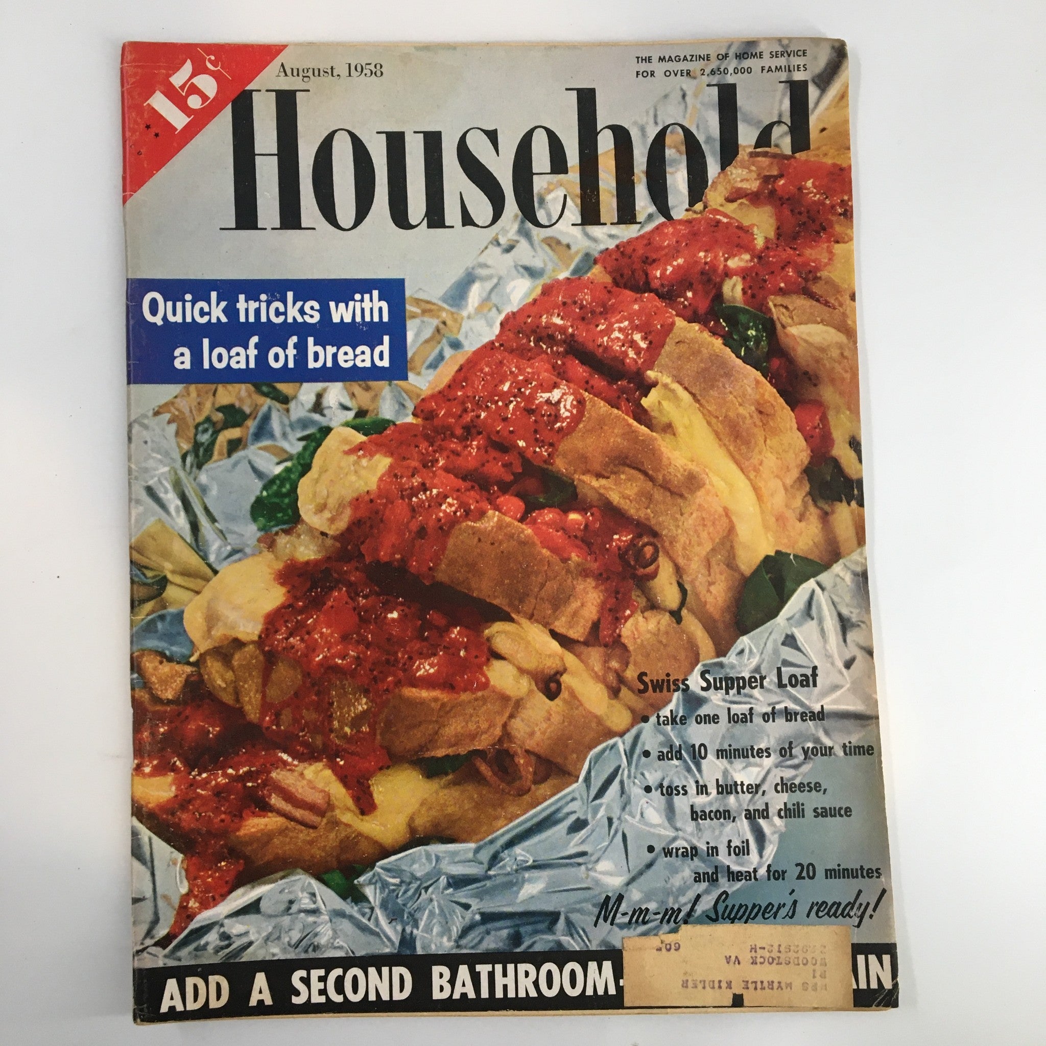 VTG Household Magazine August 1958 Quick Tricks with A Loaf of Bread