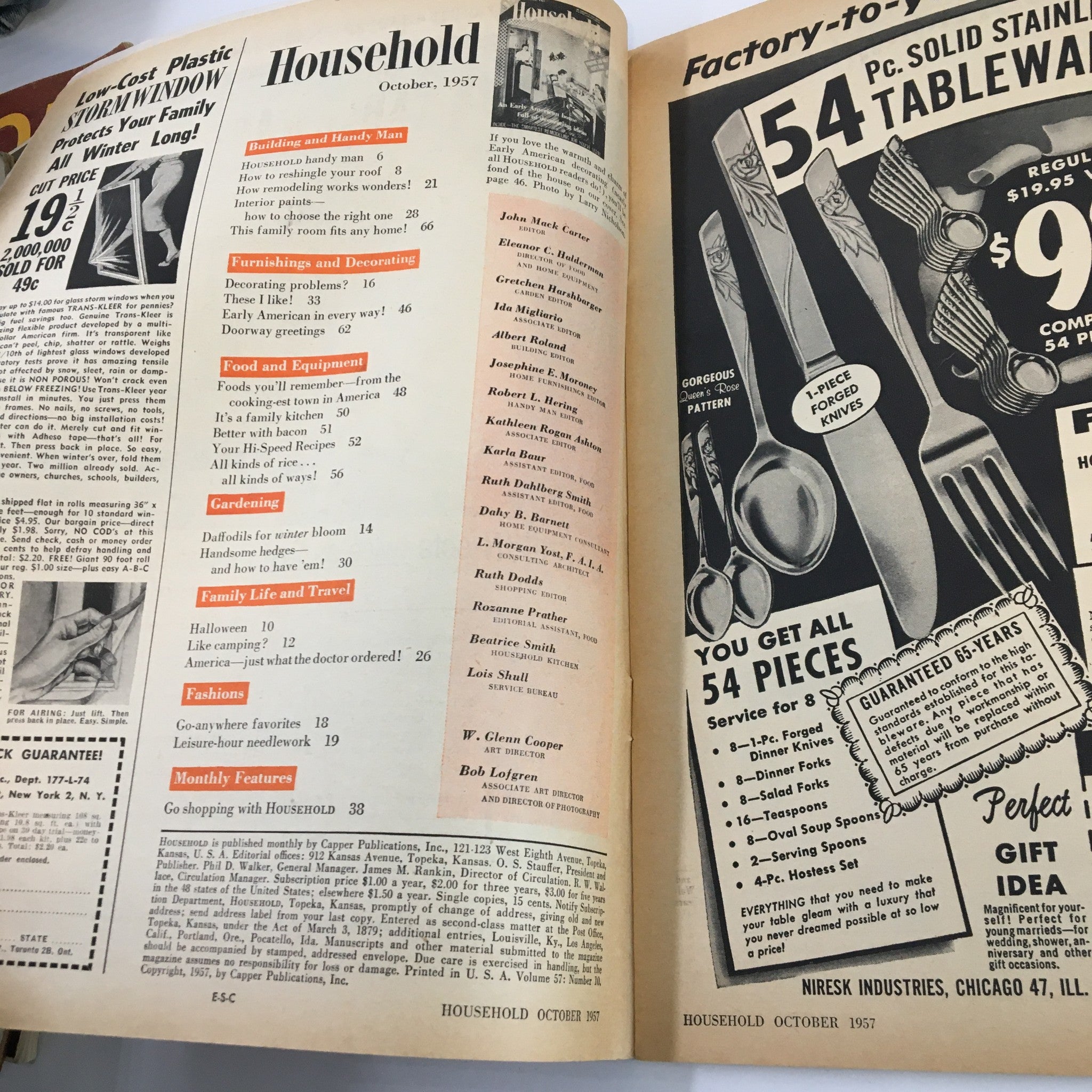 VTG Household Magazine October 1957 An Early American Home of Decorating Ideas