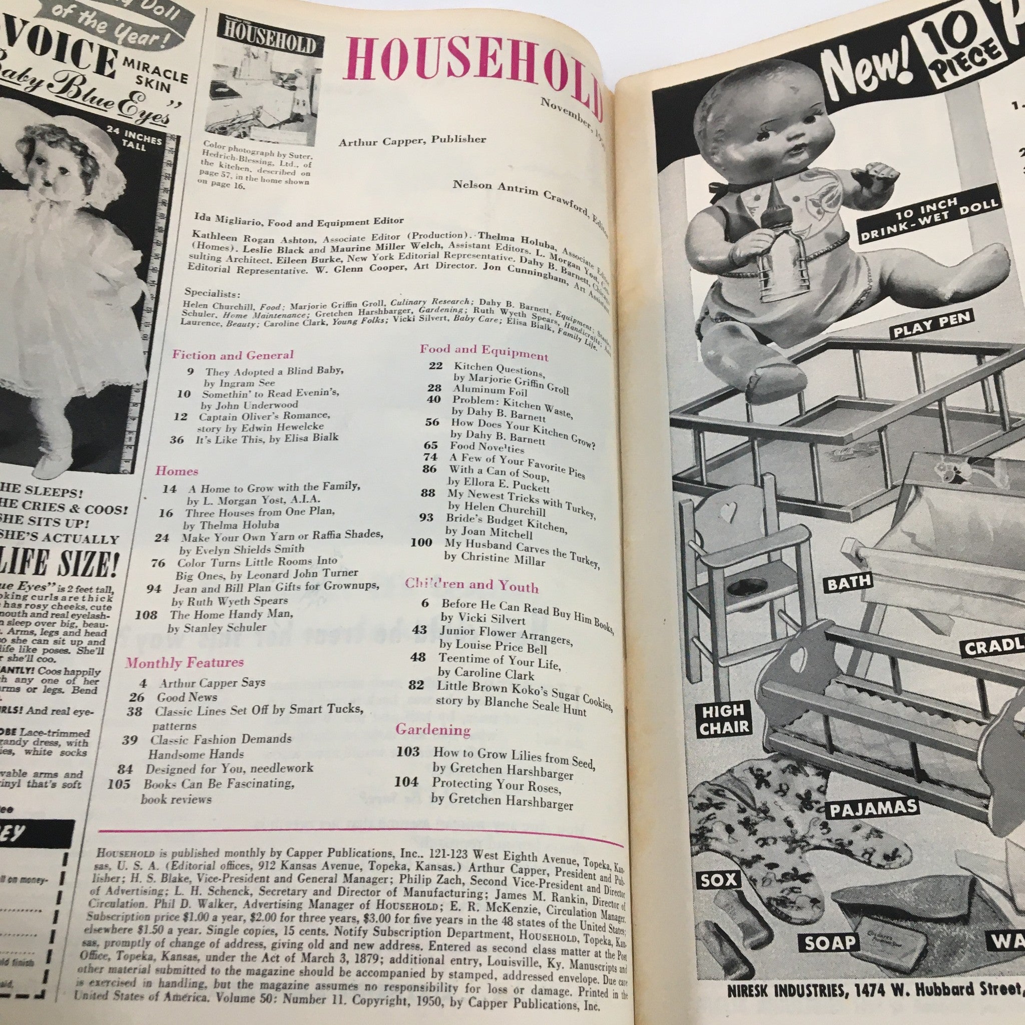 VTG Household Magazine November 1950 Make Your Own Yarn or Raffia Shades