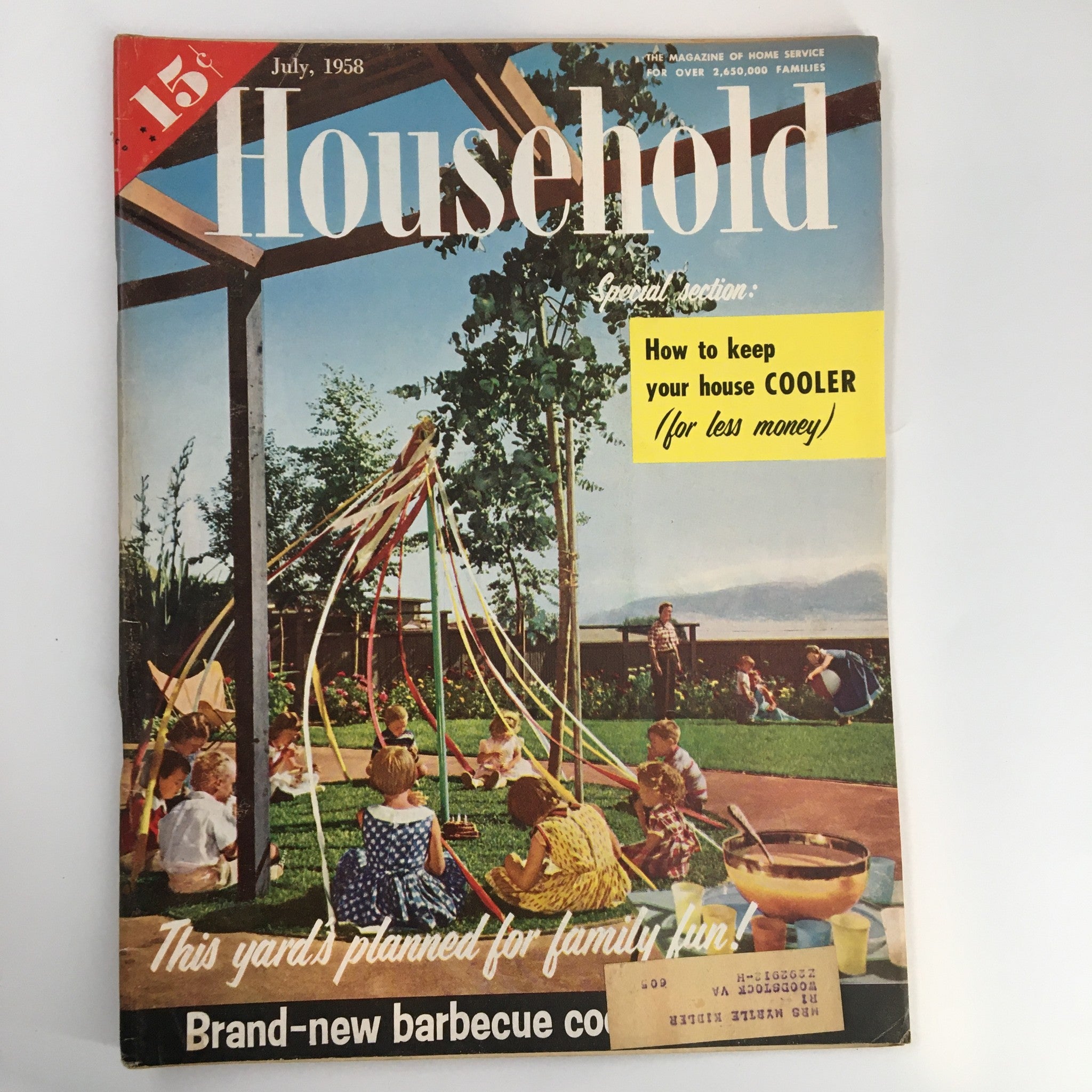 VTG Household Magazine July 1958 How To Keep Your House Cooler & Your Daylilies