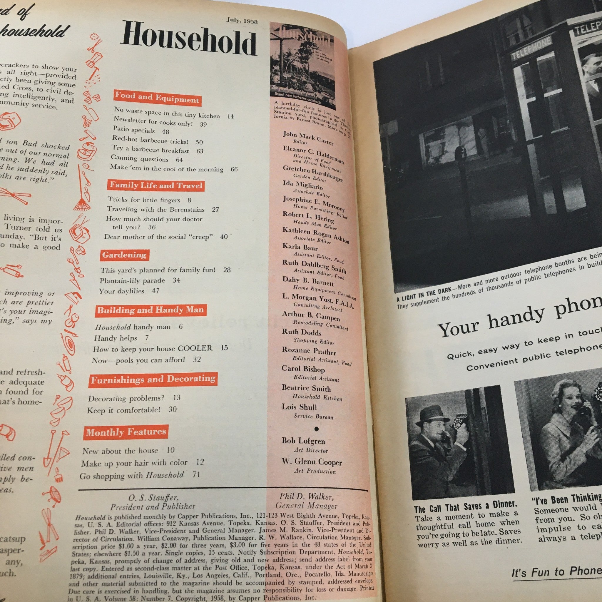 VTG Household Magazine July 1958 How To Keep Your House Cooler & Your Daylilies