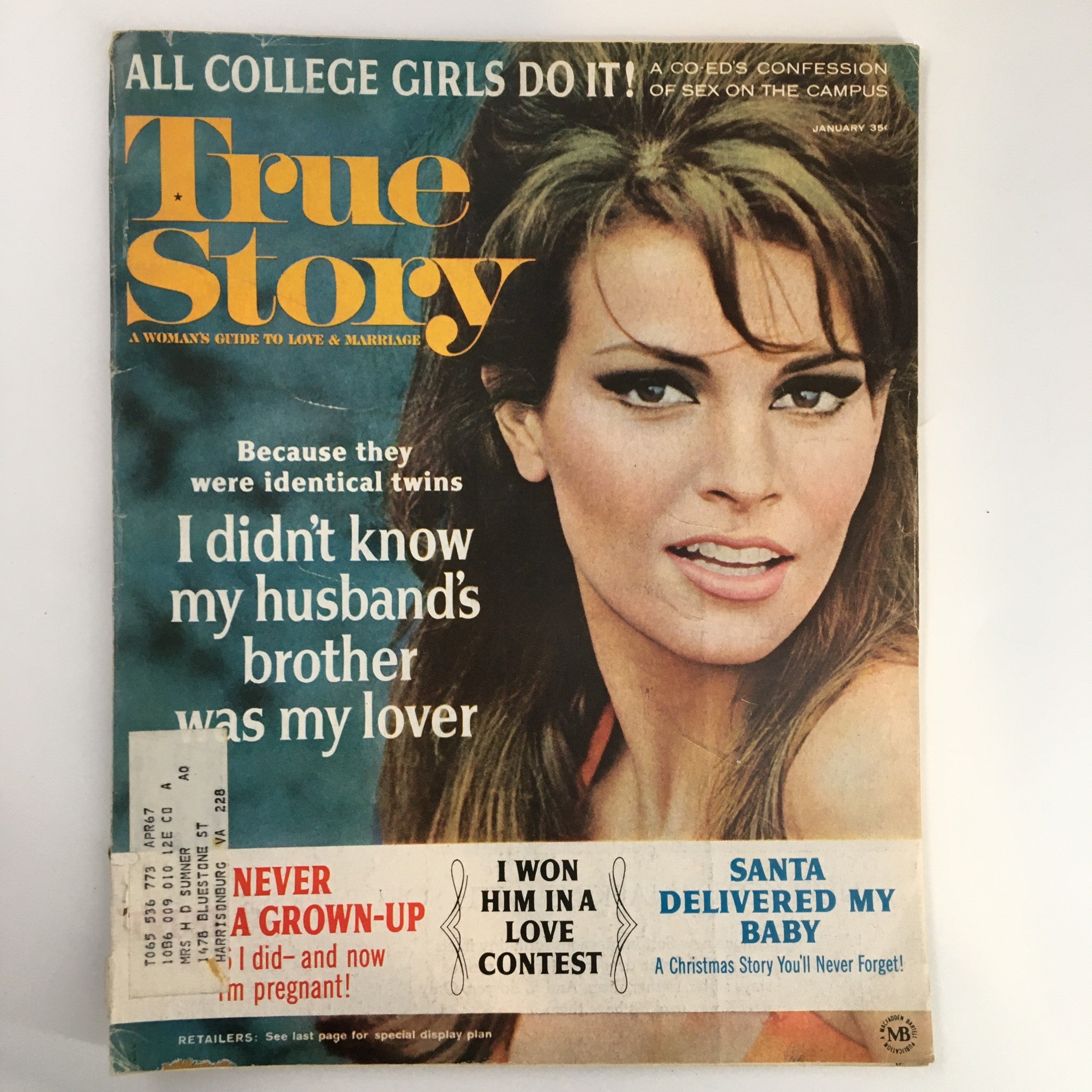 VTG True Story Magazine January 1967 I Didn't Know My Husband's Bro Was My Lover