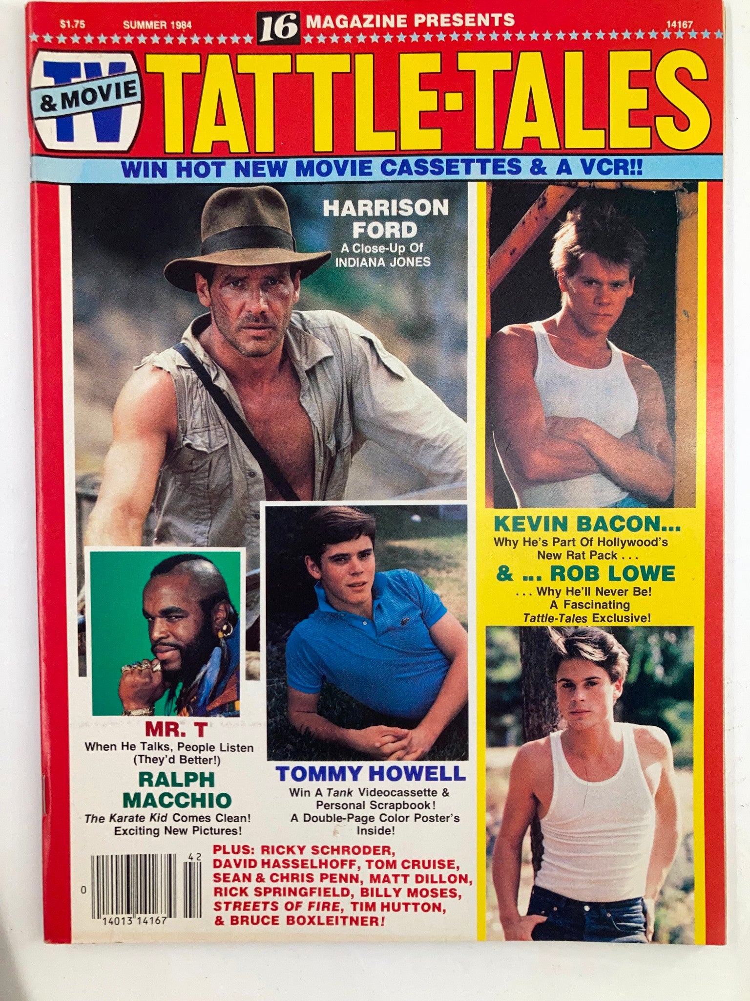 VTG TV & Movie Tattle-Tales Magazine Summer 1984 Harrison Ford w Poster No Label