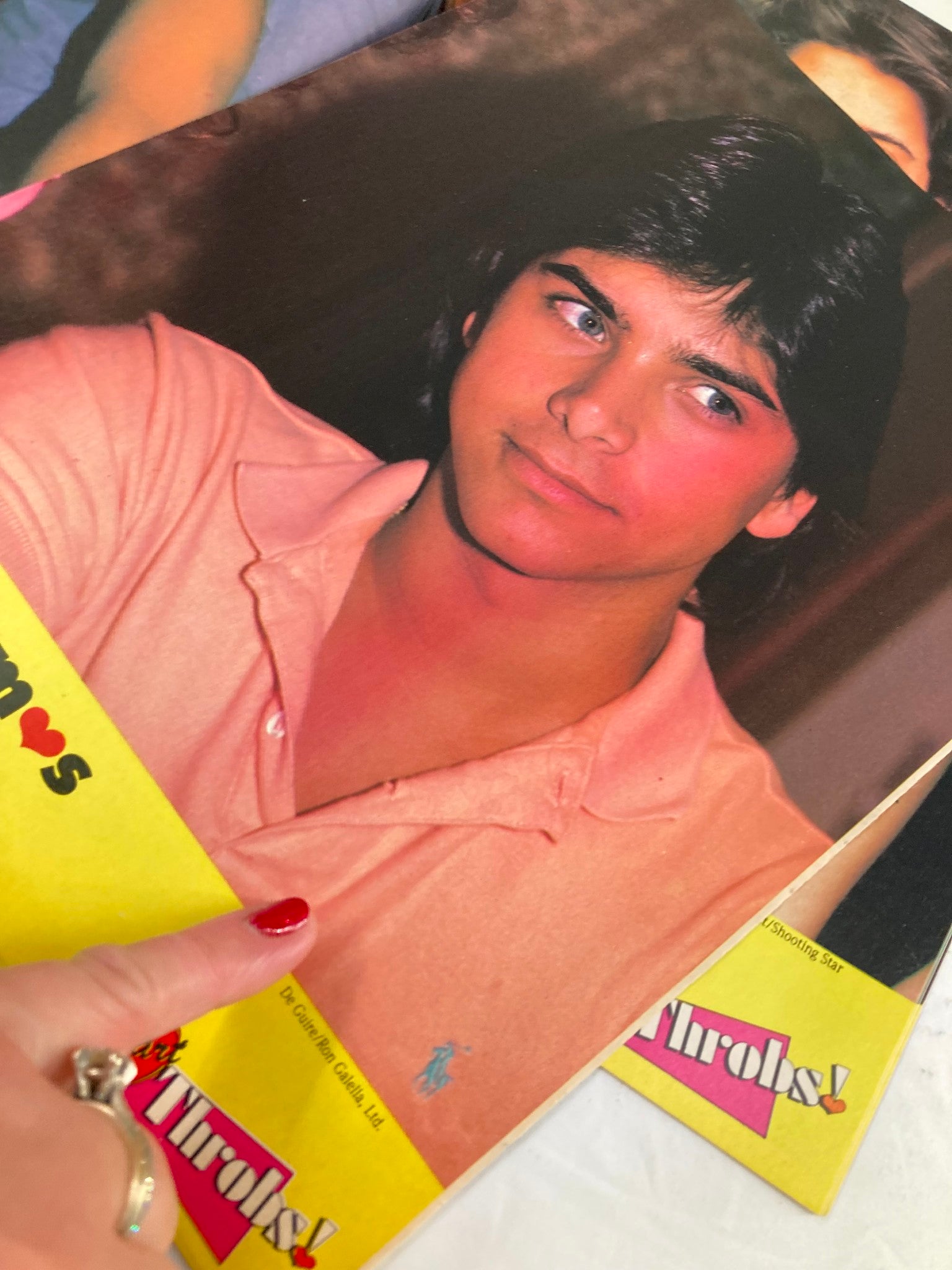 VTG Heart Throbs Magazine Autumn 1985 capturing a stylish shot of a young male celebrity with notable features, emphasizing the popularity of male heartthrobs in the 1980s.