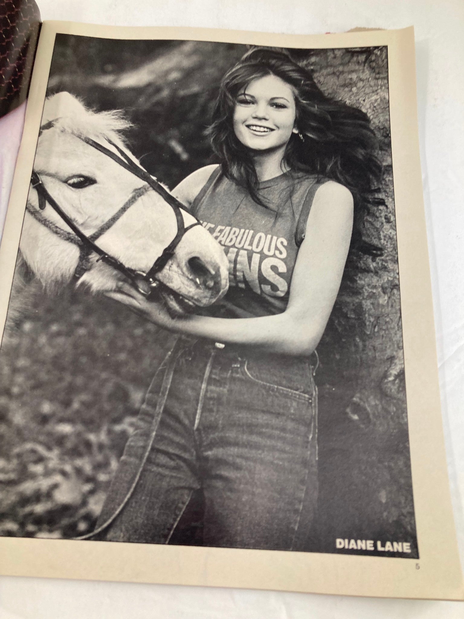 VTG TV Superstar Photo Album April 1984 Vol 31 #1 featuring a black and white photograph of a woman smiling with a pony, showcasing the charm of the 1980s.