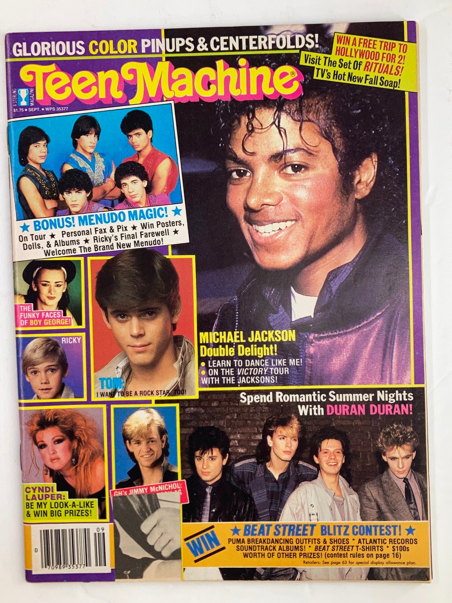 VTG Teen Machine Magazine September 1984 Vol 6 #1 Michael Jackson No Label