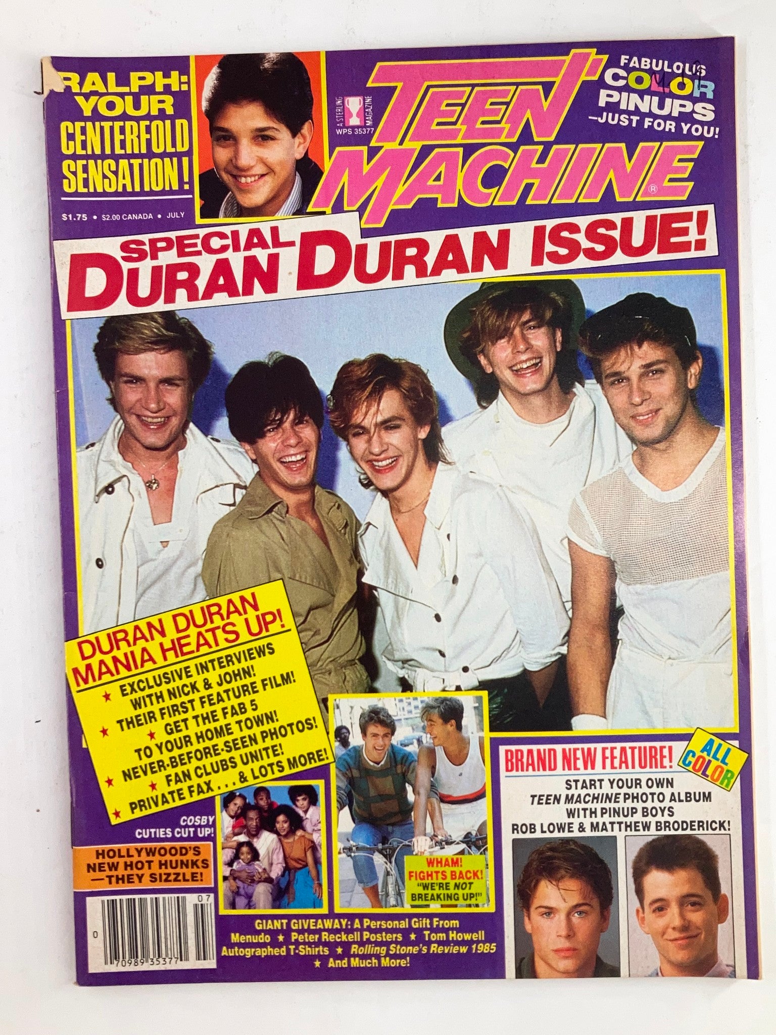 VTG Teen Machine Magazine July 1985 Vol 6 #9 Duran Duran No Label