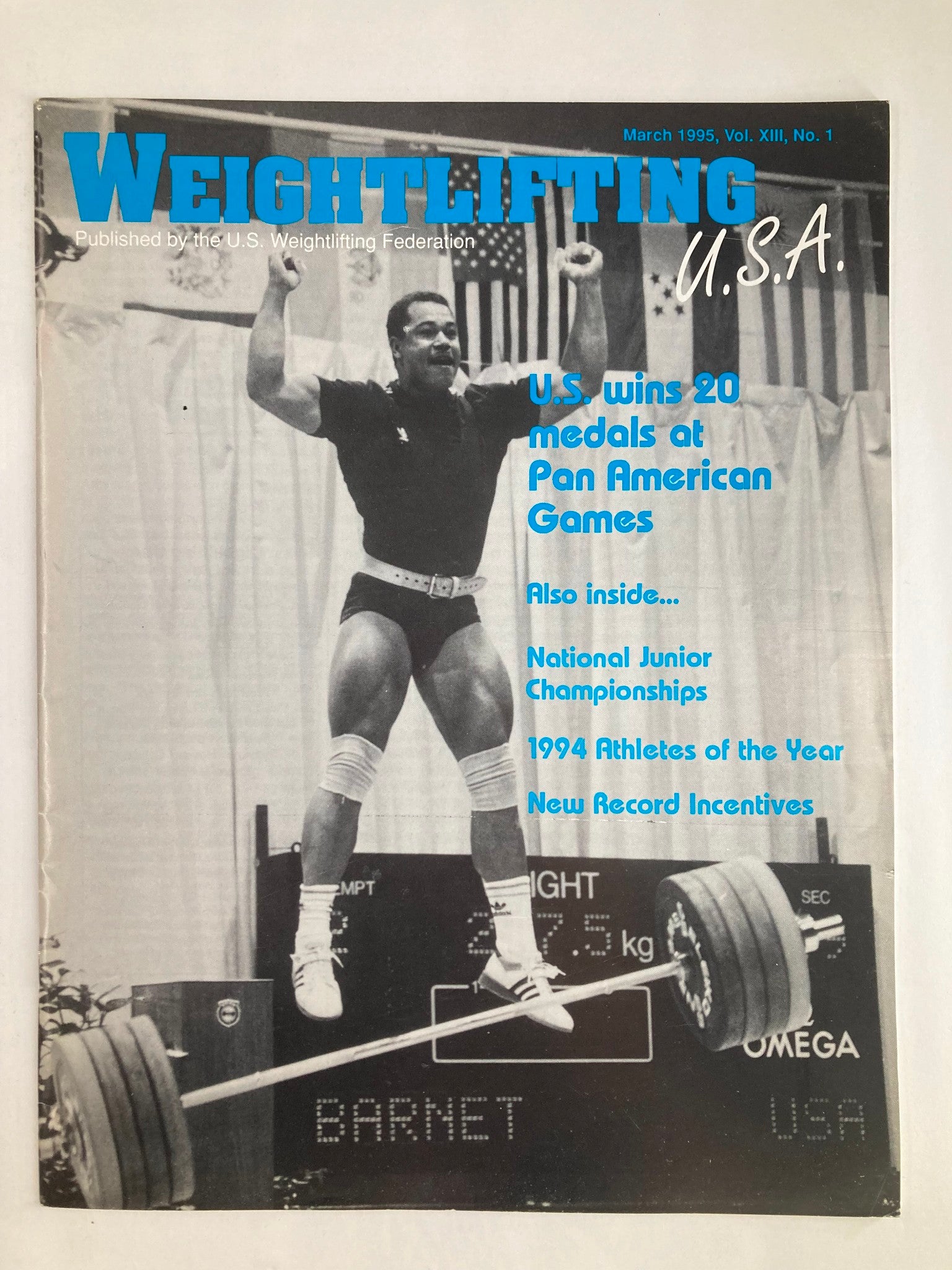 Weightlifting USA Magazine Vol 13 #1 March 1995 US Wins at Pan American Games