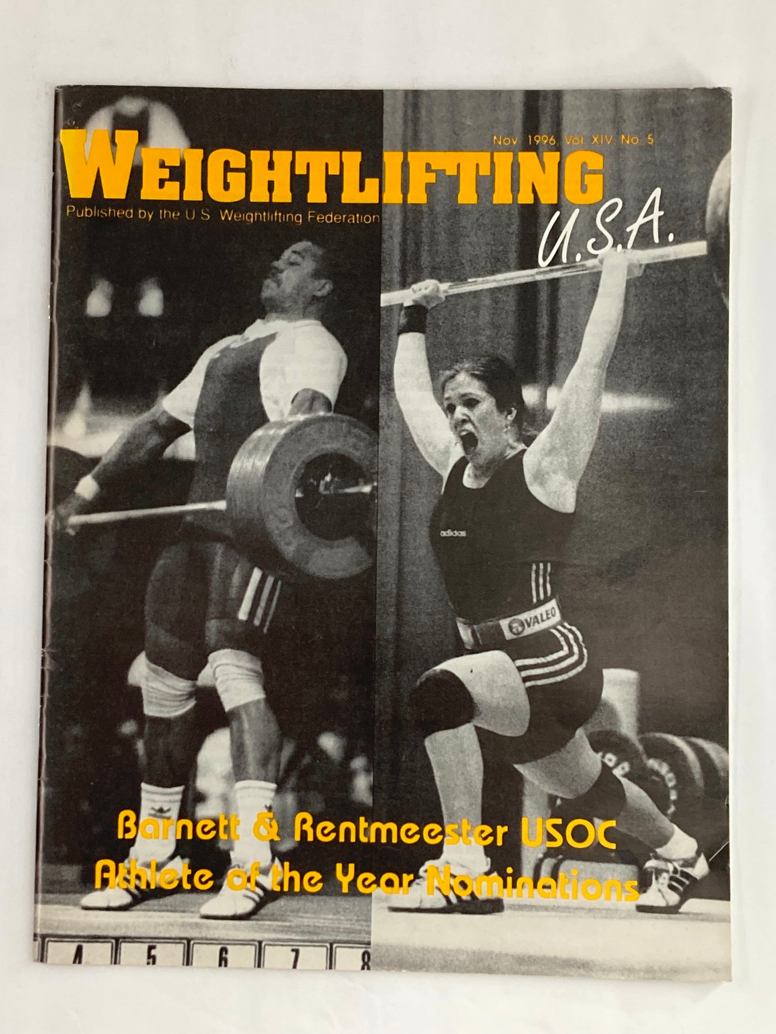 Weightlifting USA Magazine Vol 14 #5 November 1996 Barnett & Rentmeester at USOC