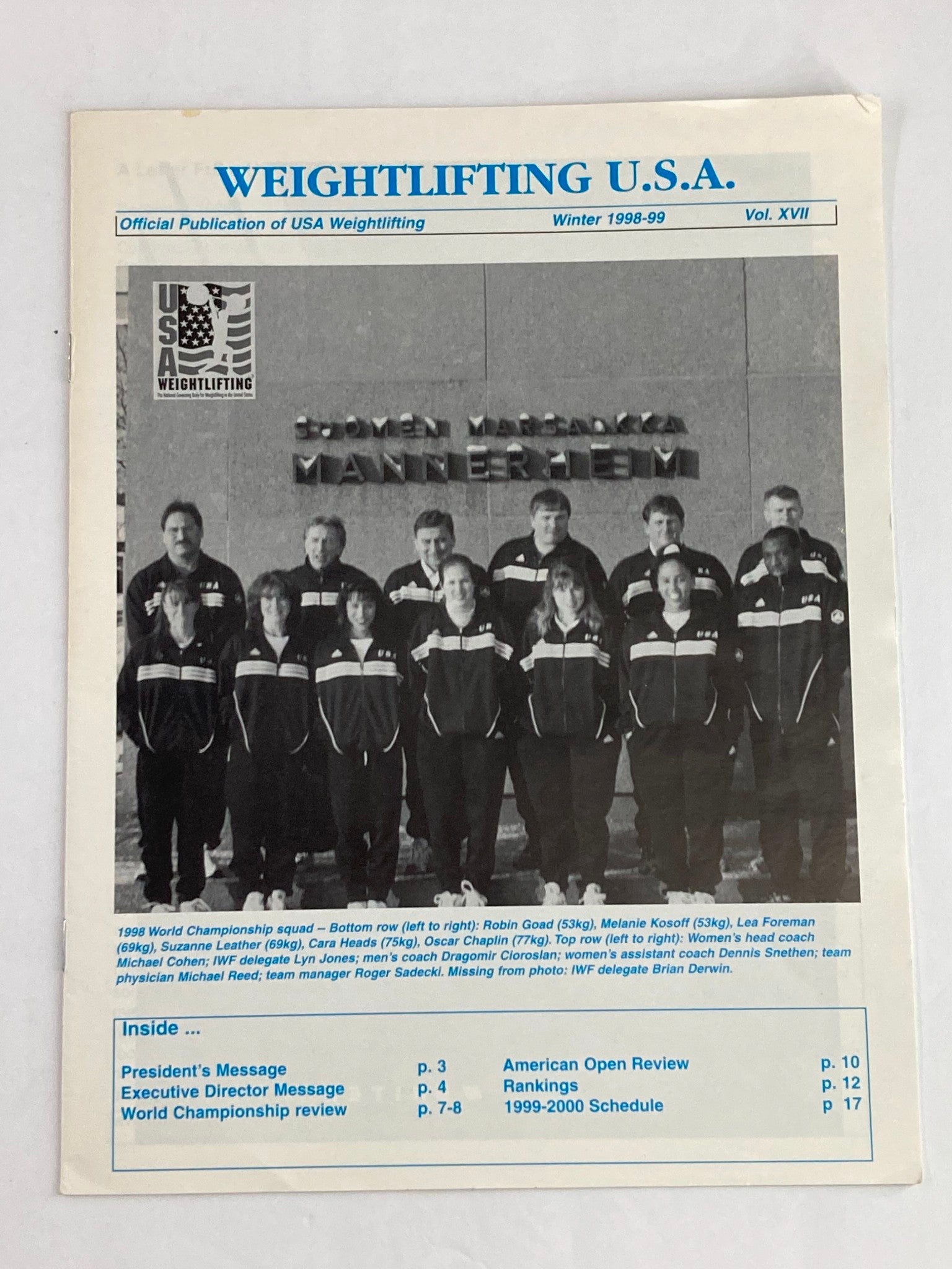 Weightlifting USA Magazine Vol 17 Winter 1998 Robin Goad, Melanie Kosoff