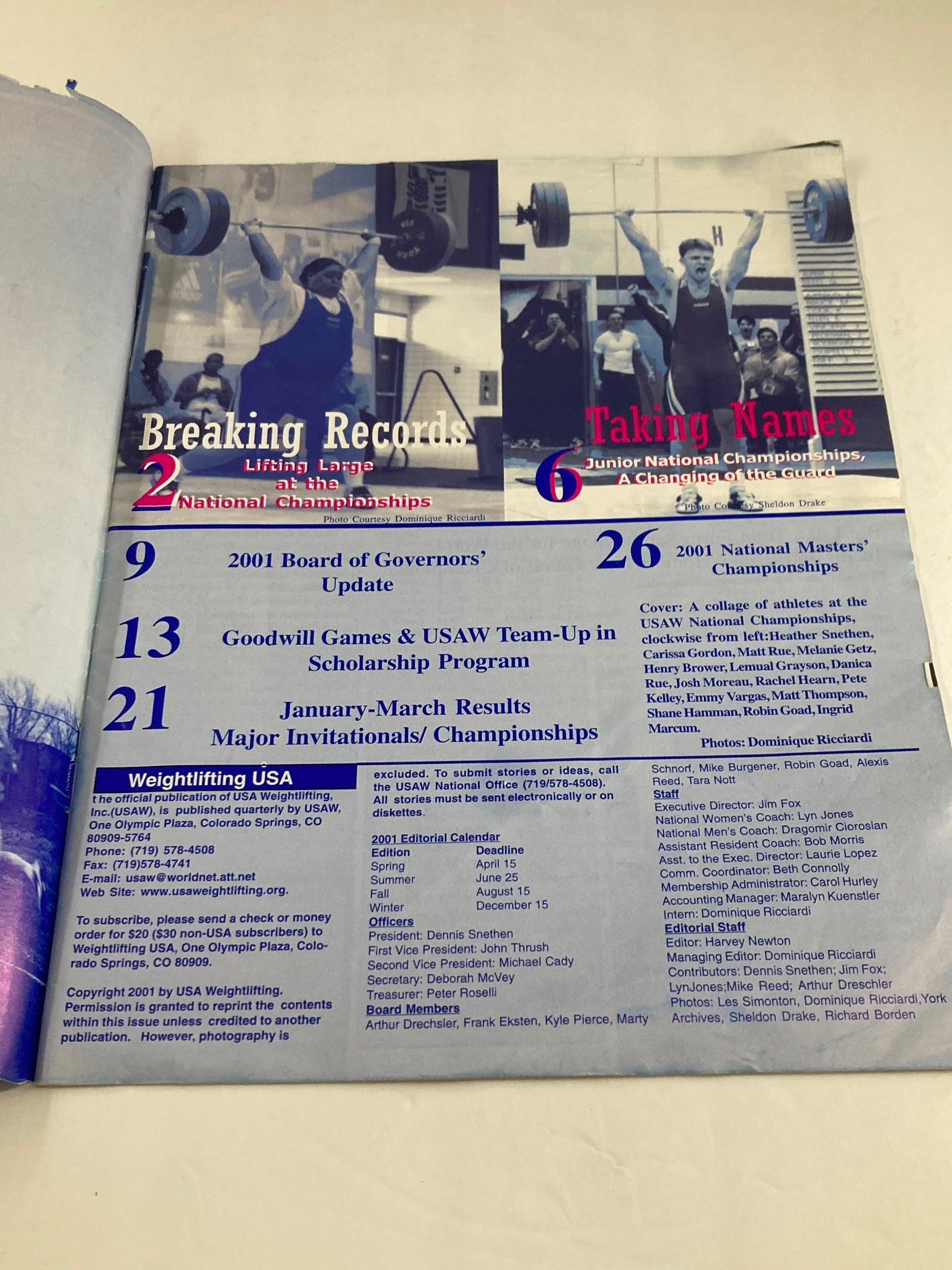 Weightlifting USA Magazine Vol 19 #1 Spring 2001 USAW National Championships