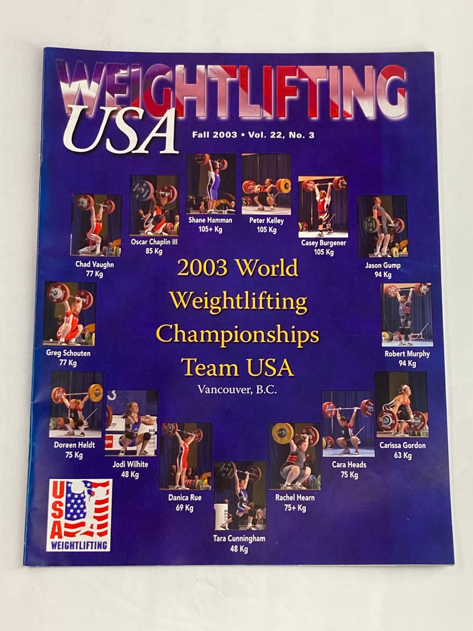 Weightlifting USA Magazine Vol 22 #3 Fall 2003 Chad Vaughn, Oscar Chaplin III