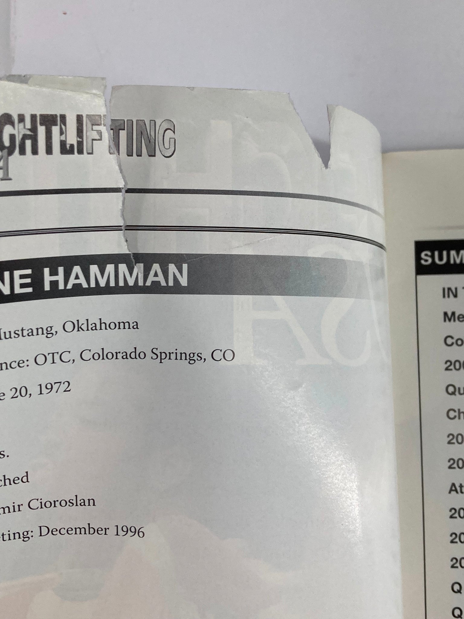 Weightlifting USA Magazine Vol 23 #2 Summer 2004 Shane Hamman Summer Olympics