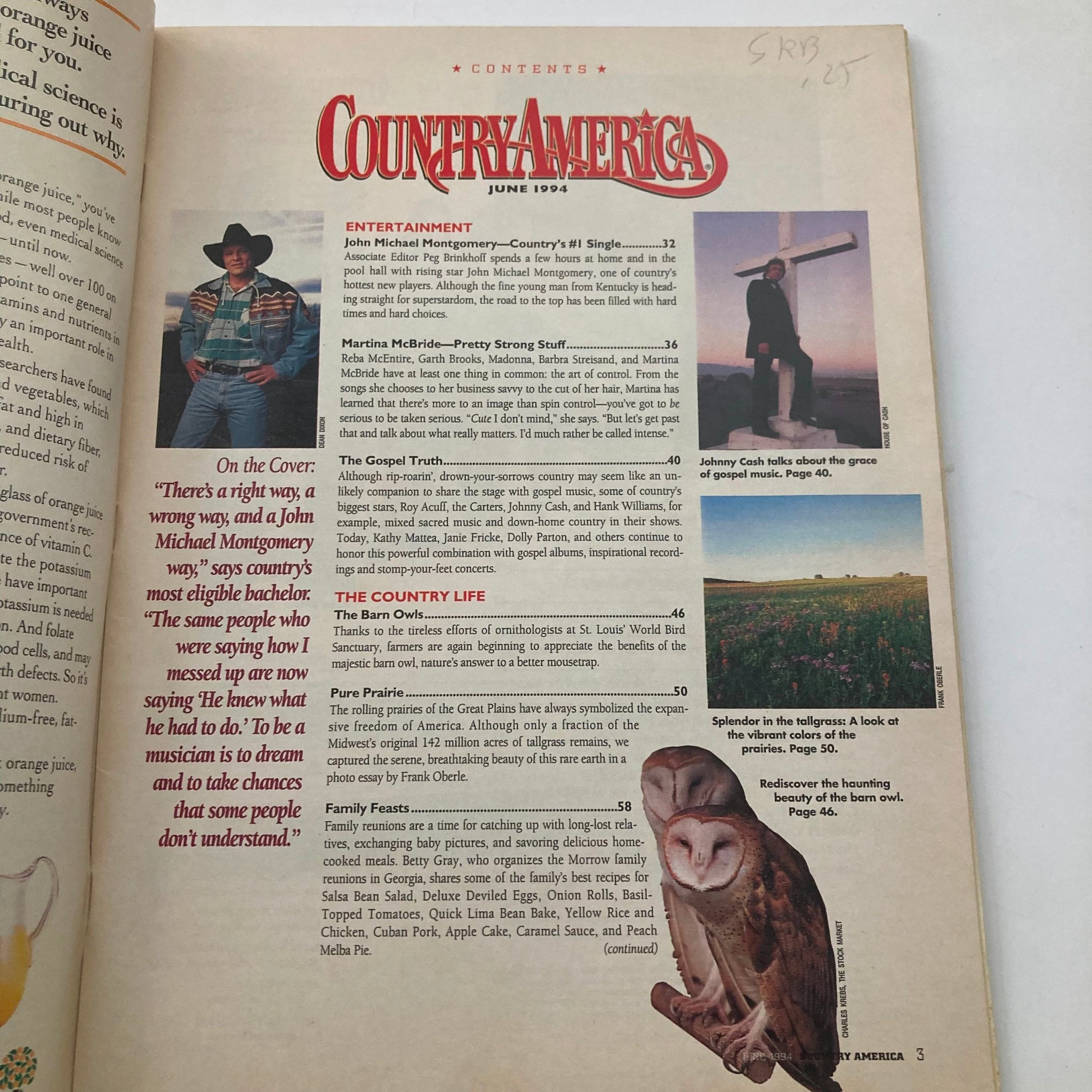 Country America Magazine June 1994 John Michael Montgomery & Johnny Cash