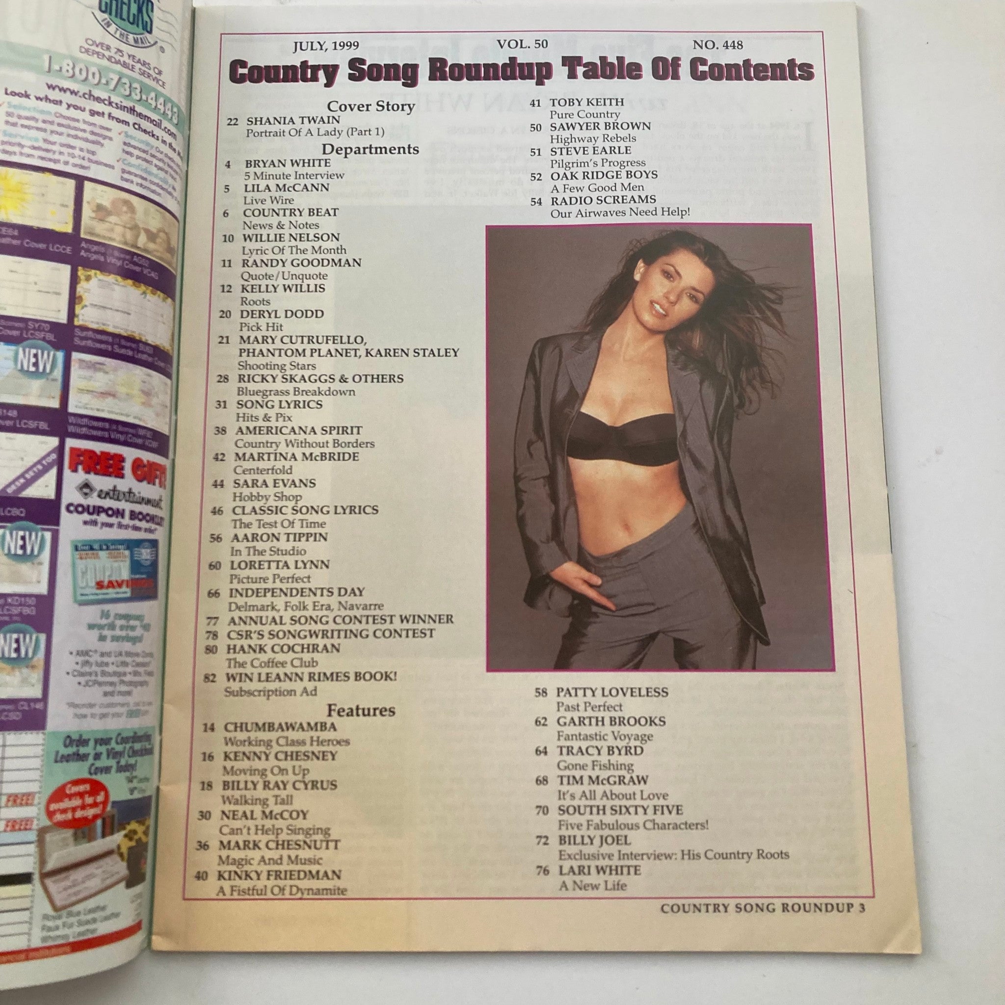 Country Song Roundup Magazine July 1999 Vol 50 No. 448 Shania Twain No Label