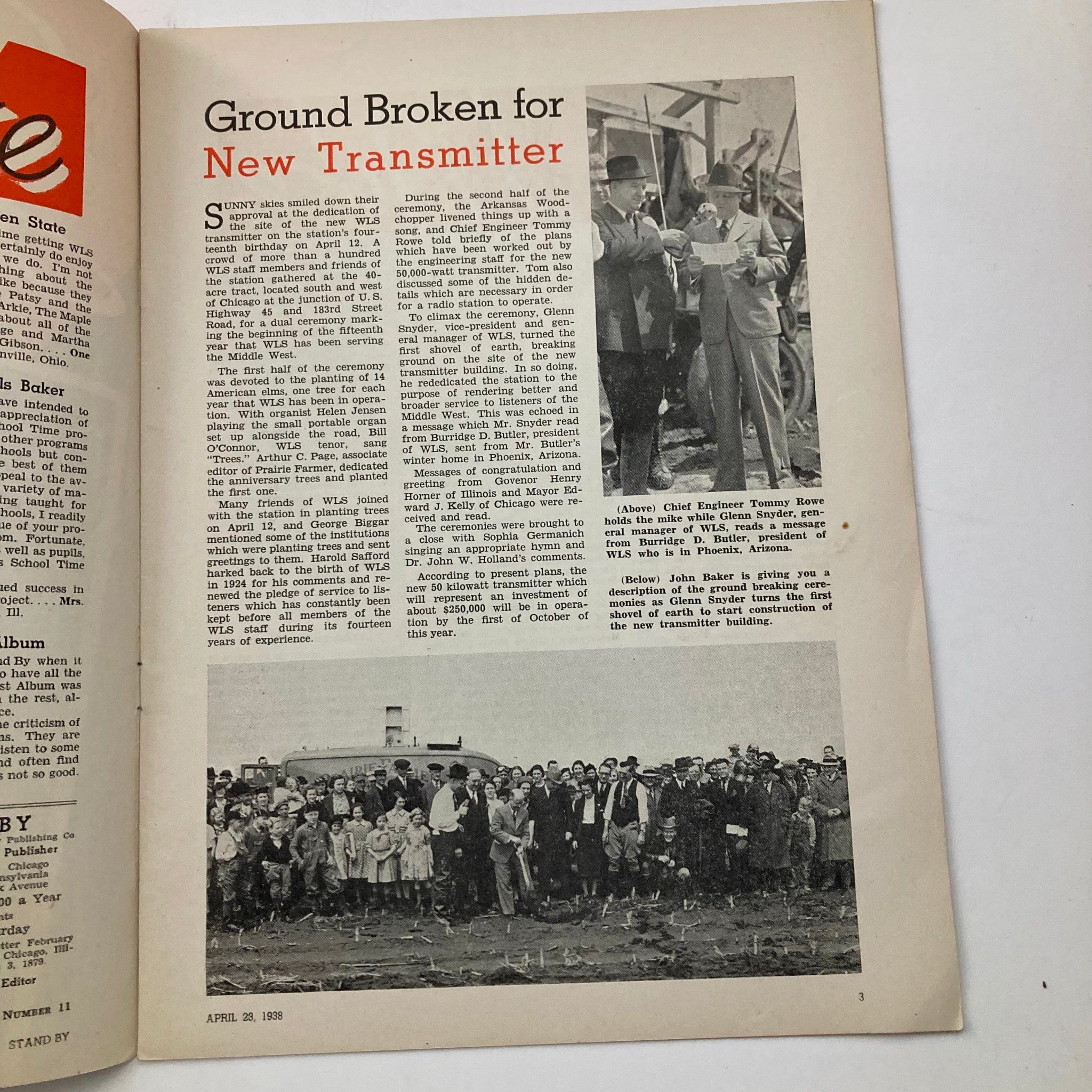 VTG Stand By Magazine April 23 1938 Ann Hart, On the Side and Ground Broken