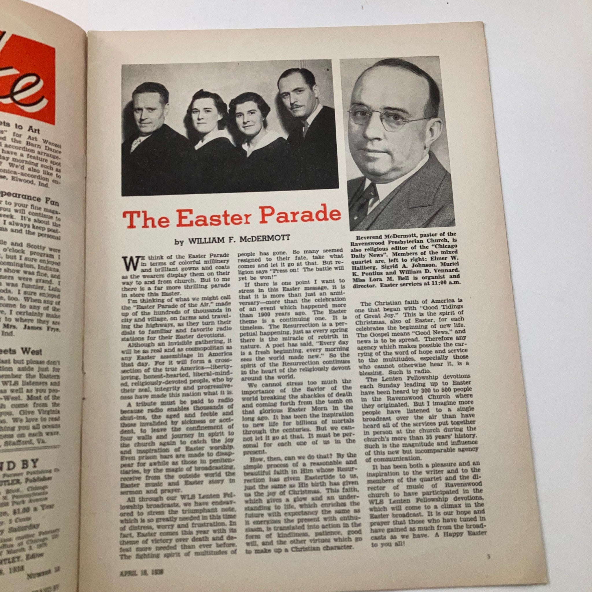 VTG Stand By Magazine April 16 1938 Robert Ballentine and The Easter Parade