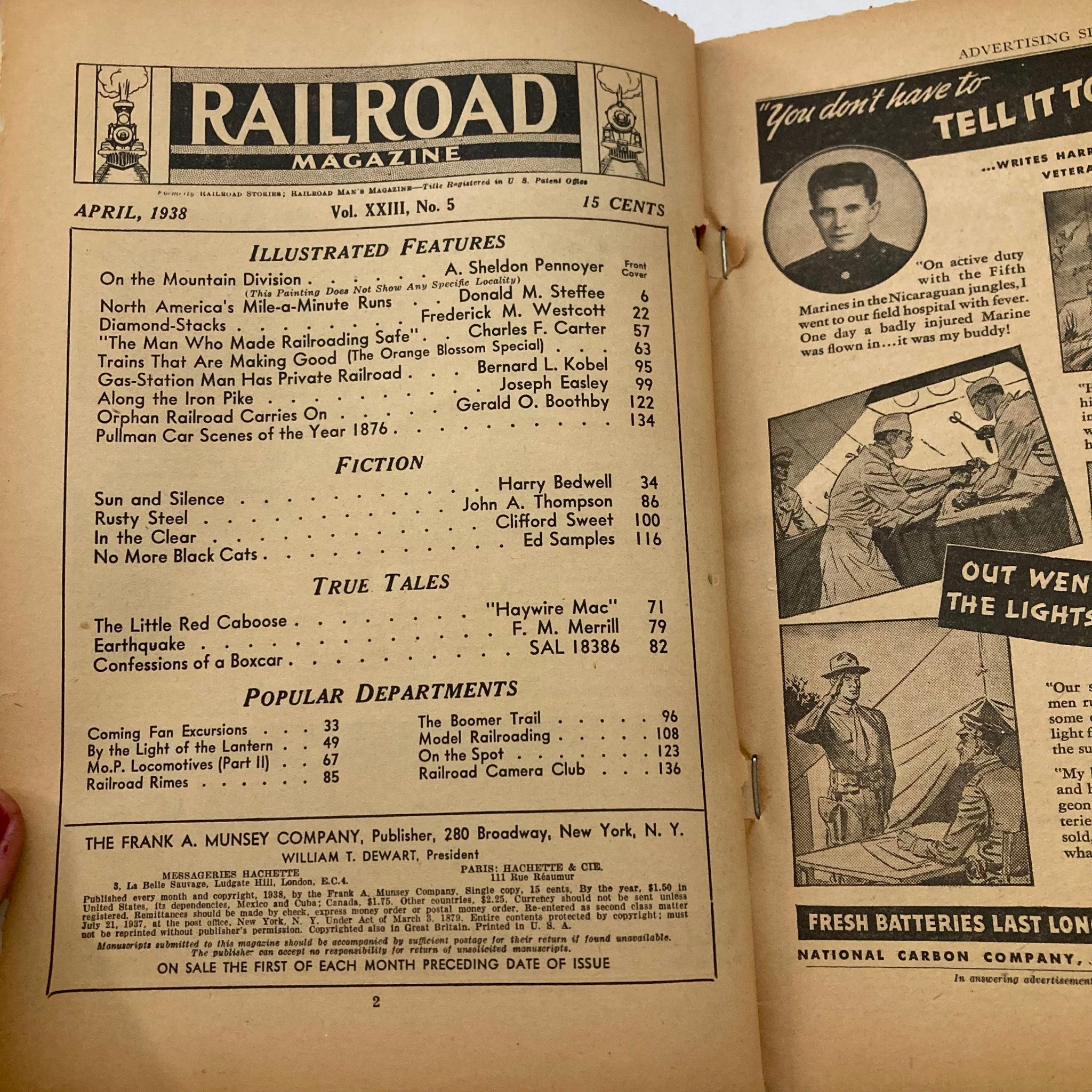 VTG Railroad Magazine April 1938 Vol 23 No. 5 Along the Iron Pike No Label