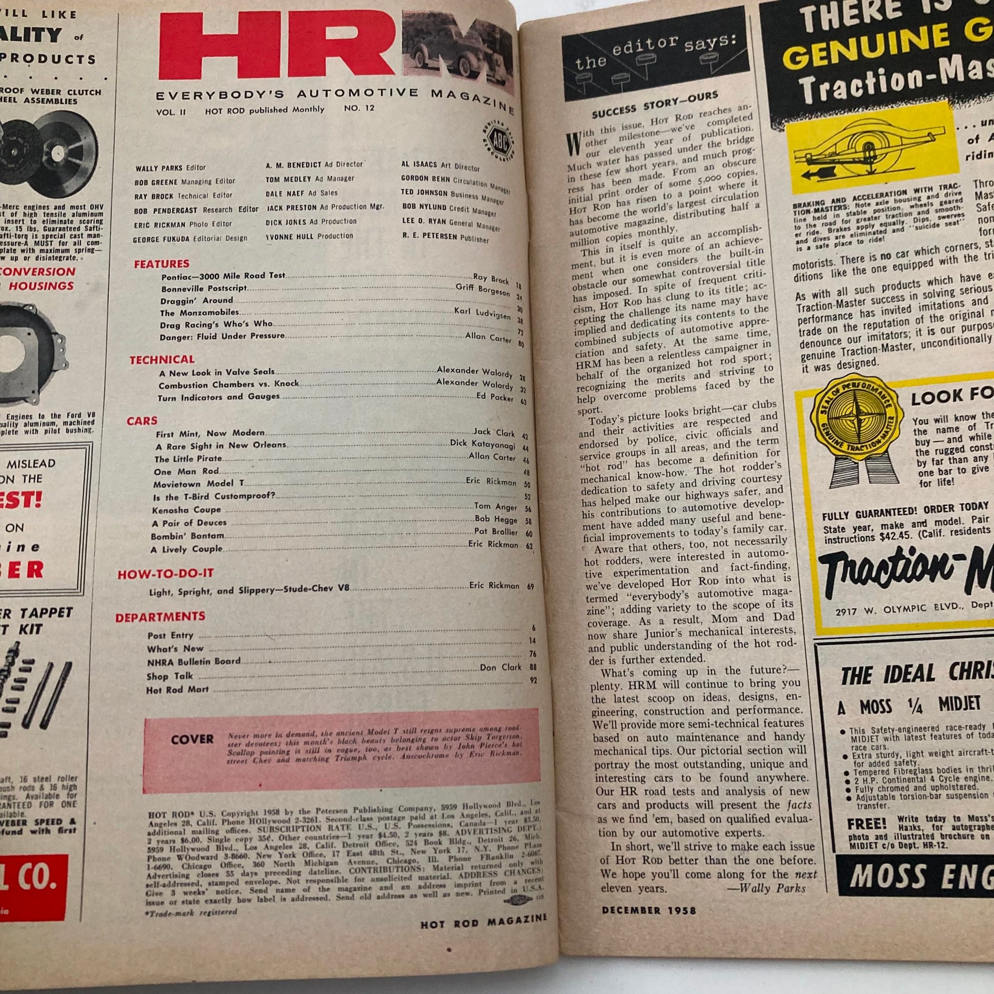 VTG Hot Rod Magazine December 1958 Vol 11 No. 12 Turn Signals and Gauges