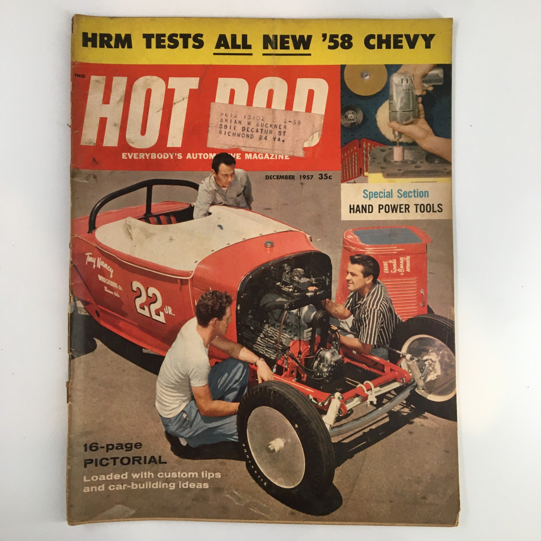 Hot Rod Magazine December 1957 Loaded with Custom-Tips & Car-Building Ideas