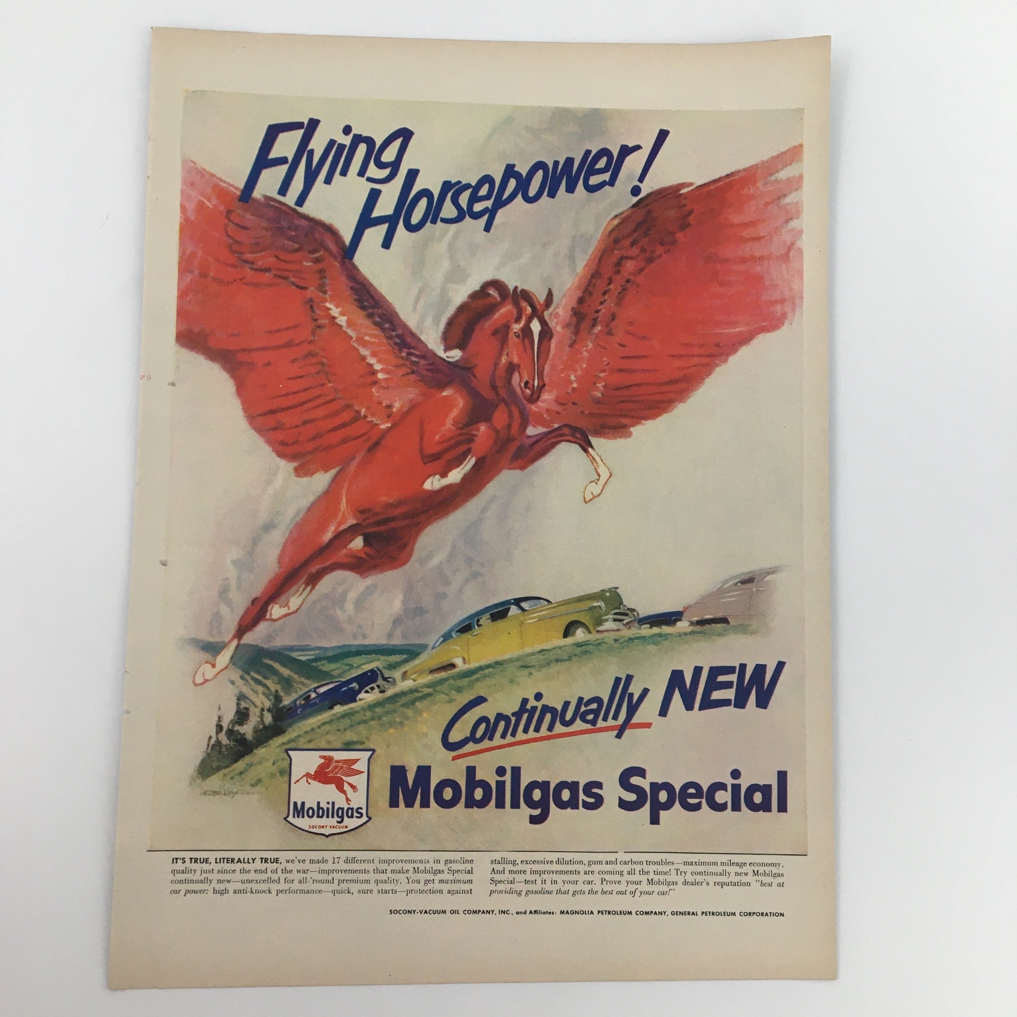 1950 Mobilgas Special Socony-Vacuum Oil Company Print Ad