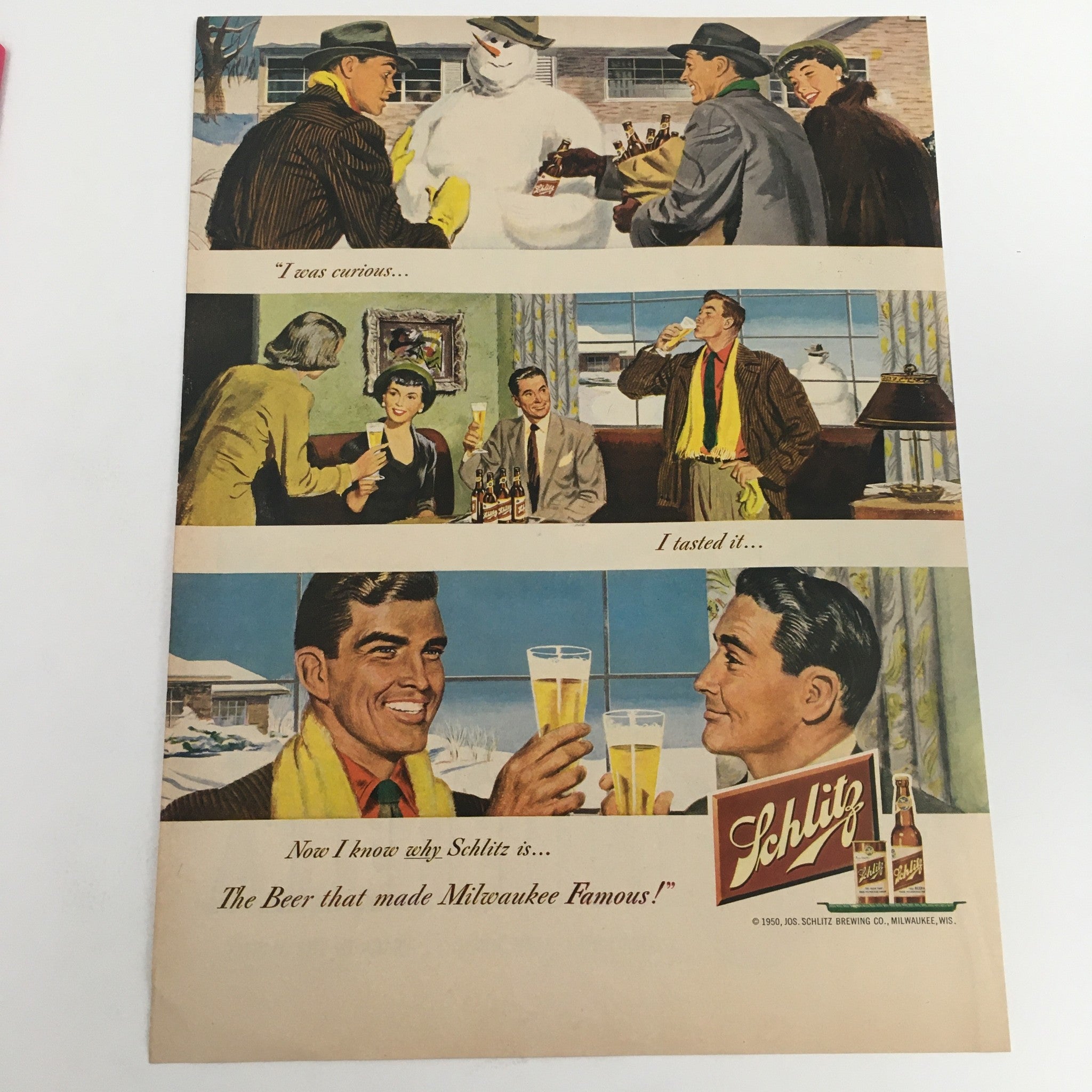 1950 Jos. Schultz Brewing Co. Milwaukee's Best Beer Vintage Print Ad