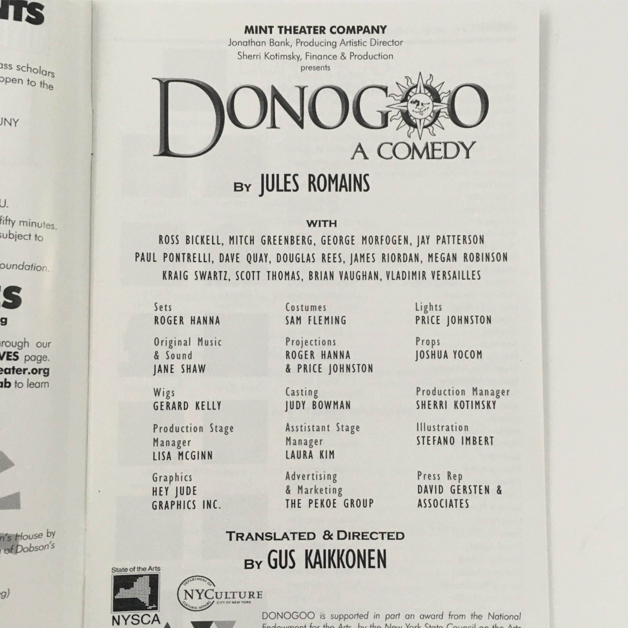 2014 Donogoo A Comedy at Mint Theater Company by Jules Roman, Gus Kaikkoken