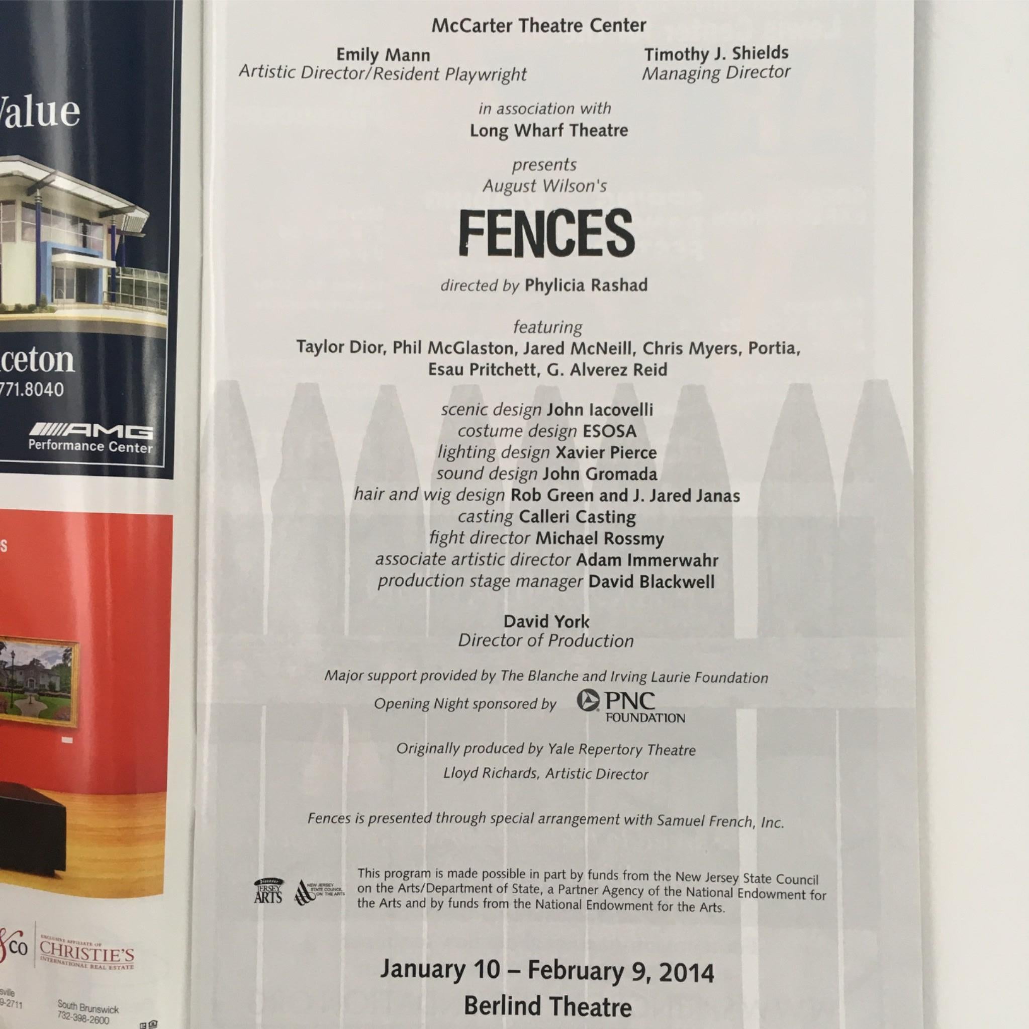 2014 Fences at McCarter Theatre Center by August Wilson, Phylicia Rashad