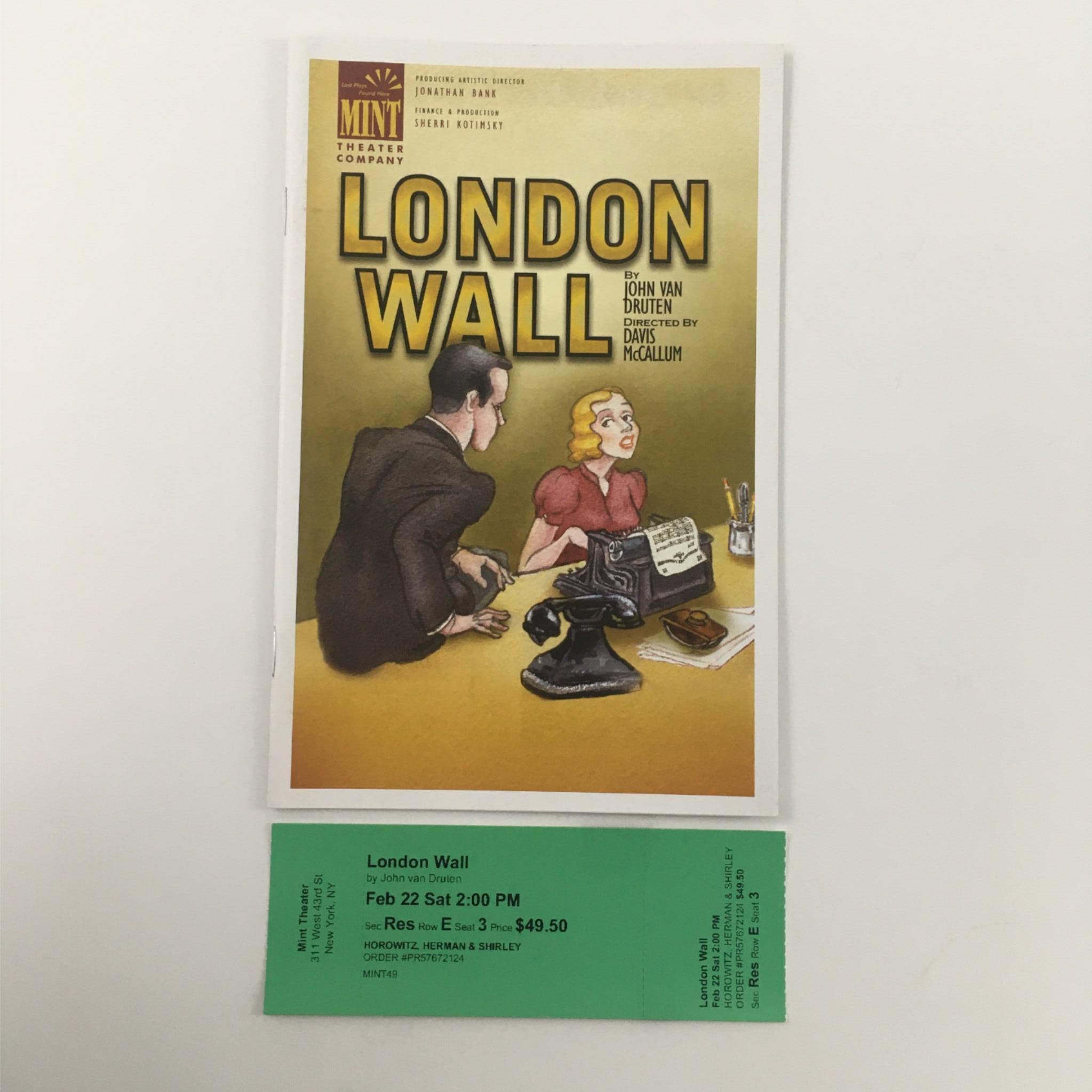 2014 London Wall by John Van Druten, Davis McCallum, Julia Caffey