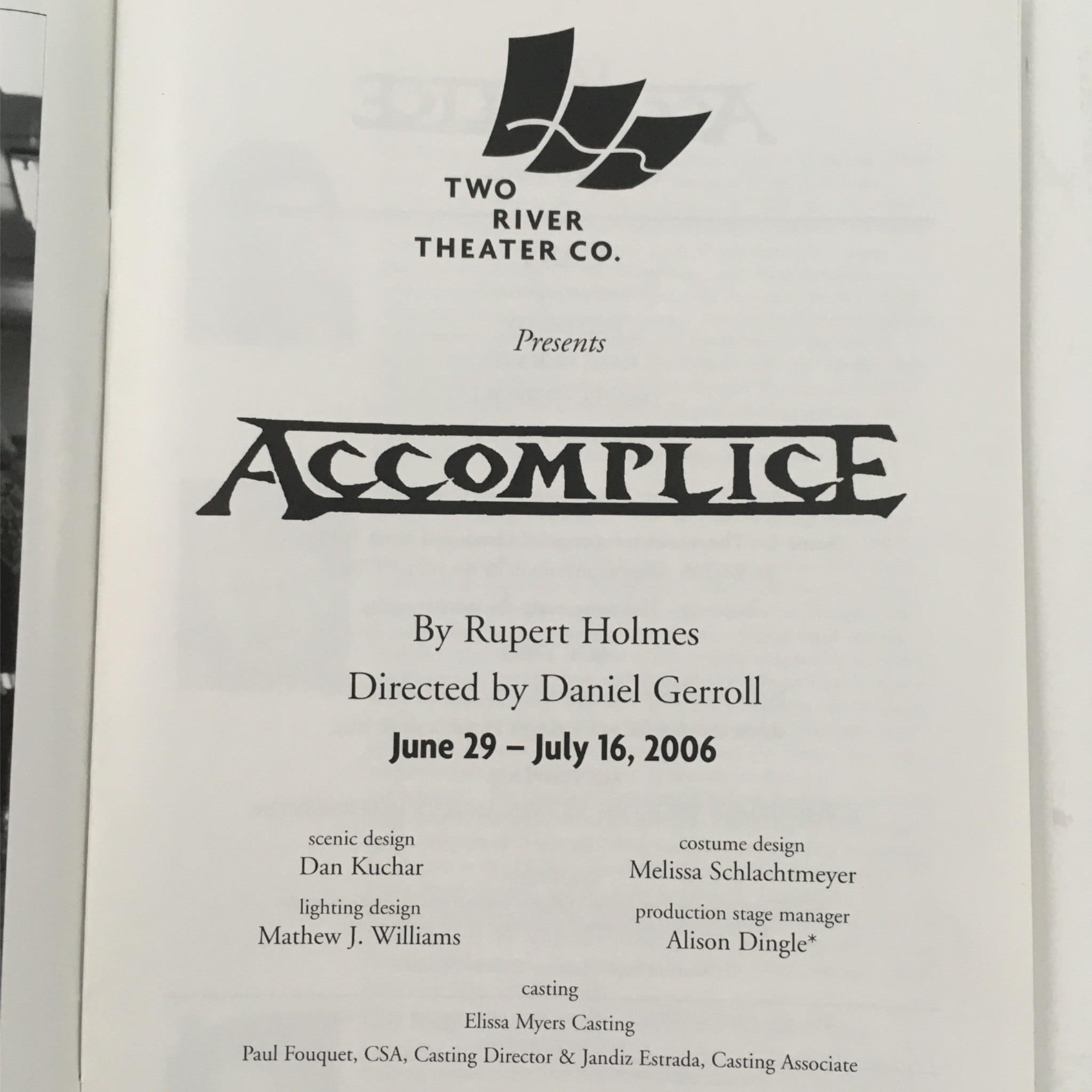 2006 Accomplice by Rupert Holmes, Daniel Geroll with Two River Theatre Co.