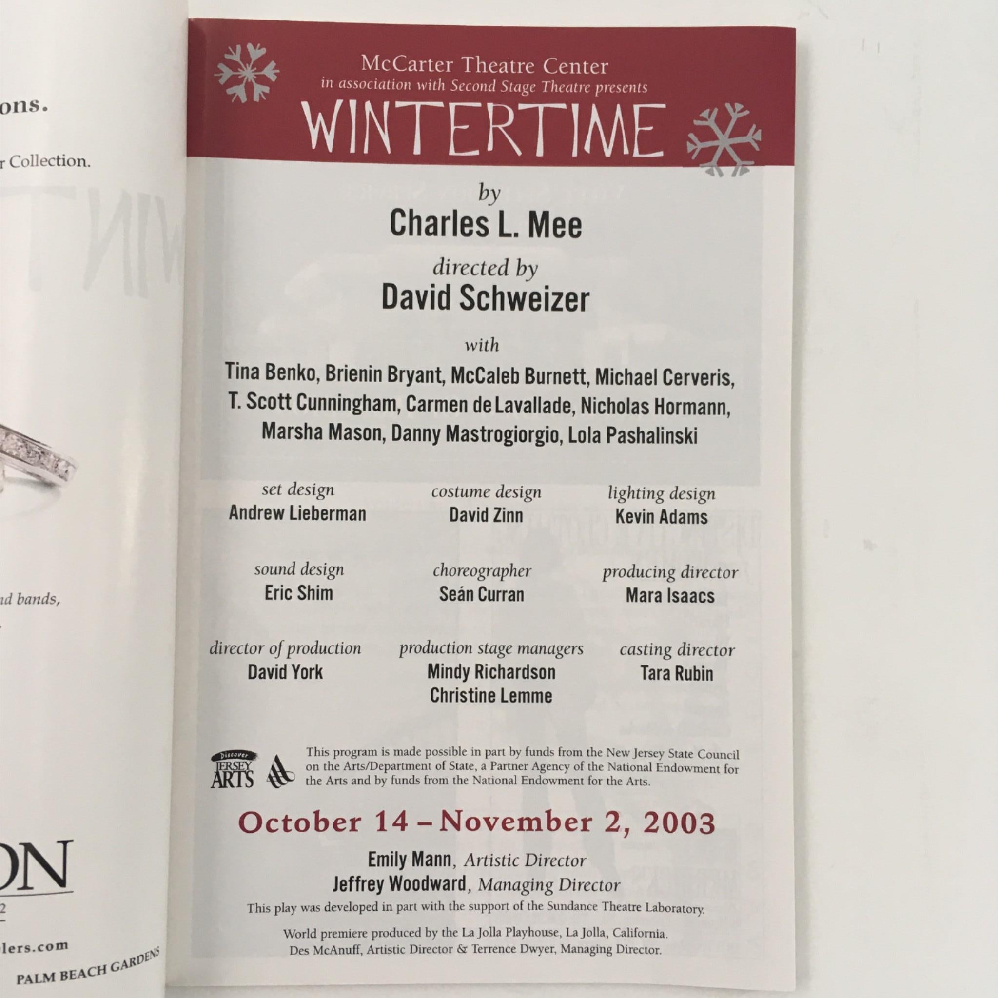 2003 Wintertime by Charles Mee, David Schweizer at McCarter Theatre Center