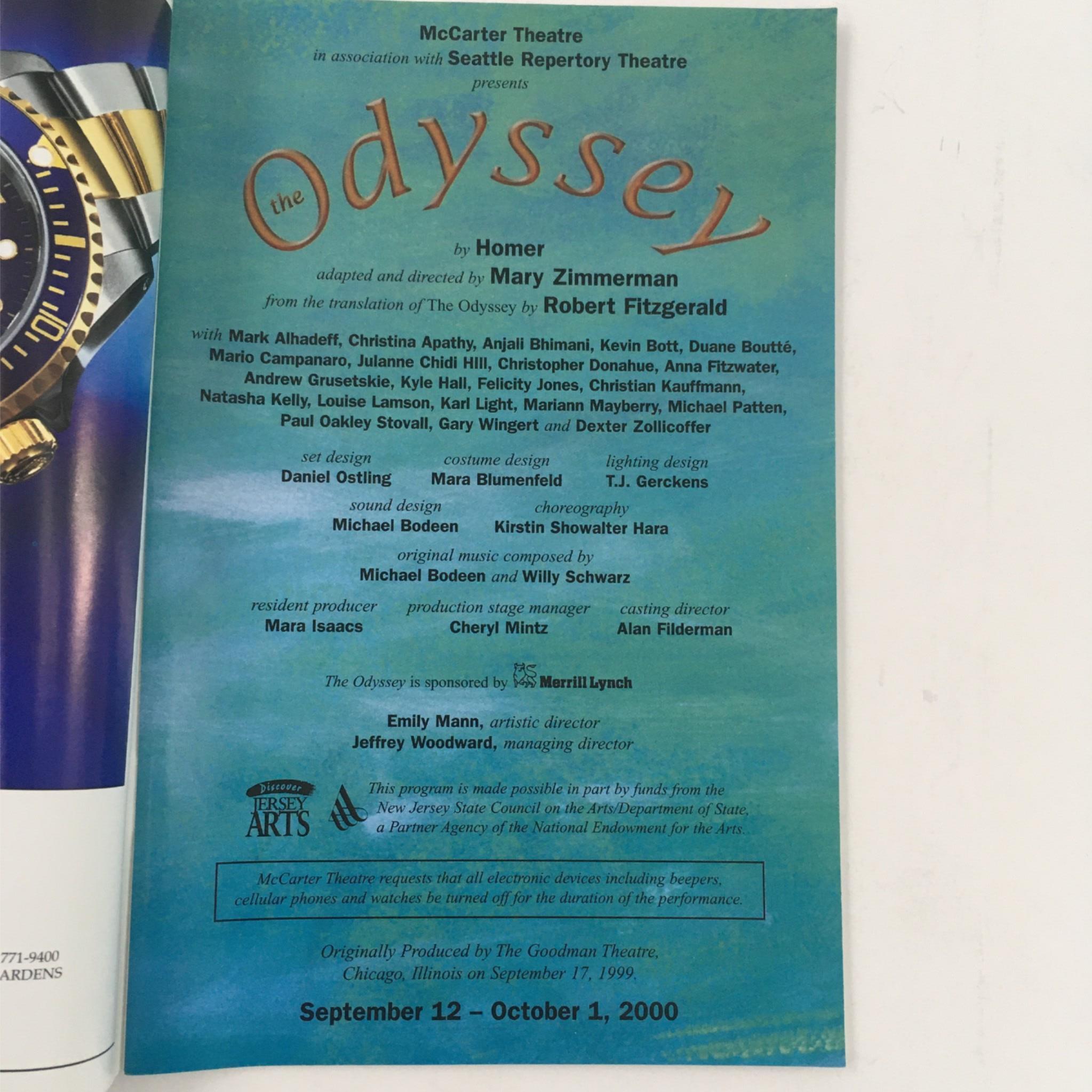 2000 Odyssey by Homer, Mary Zimmerman, Emily Mann at McCarter Theatre