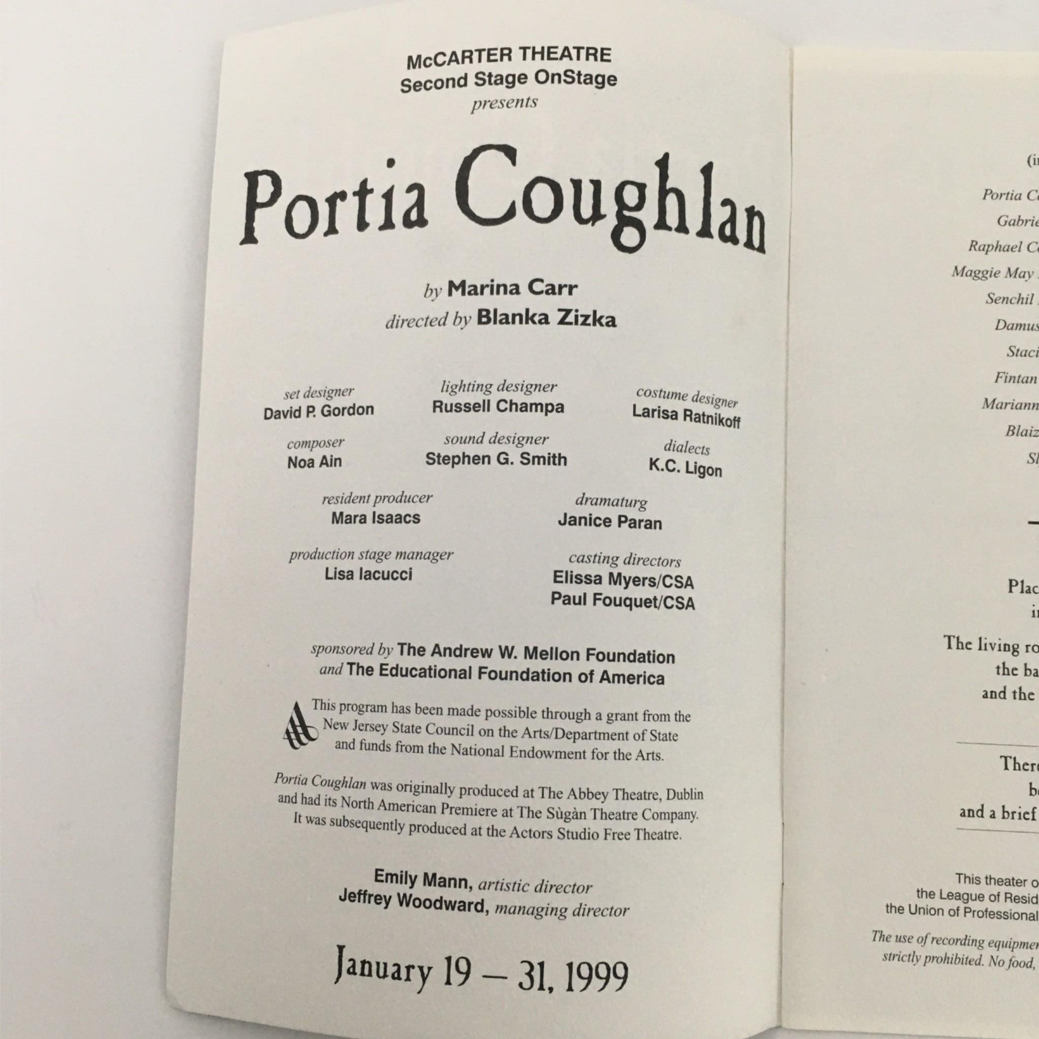 1999 Portia Coughlan by Marina Carr, Blanka Zizka at McCarter Theatre