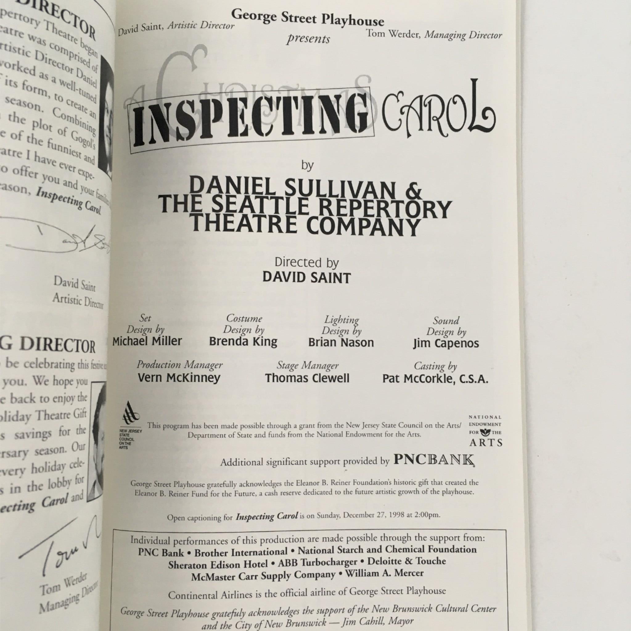 1998 Inspecting Carol by Daniel Sullivan & The Seattle Repertory Theatre Company