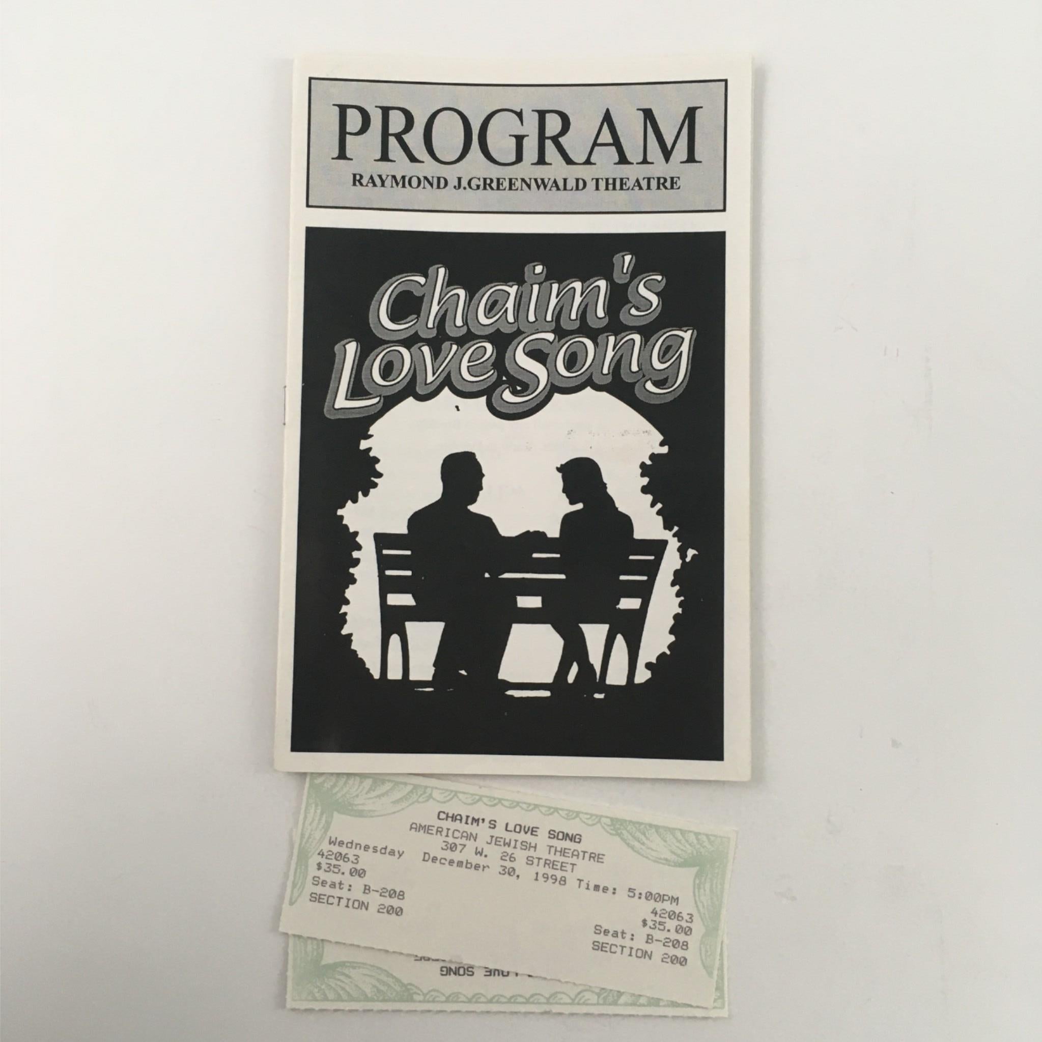 1998 Chaim's Love Song by Marvin Chernoff at The American Renegade Theatre