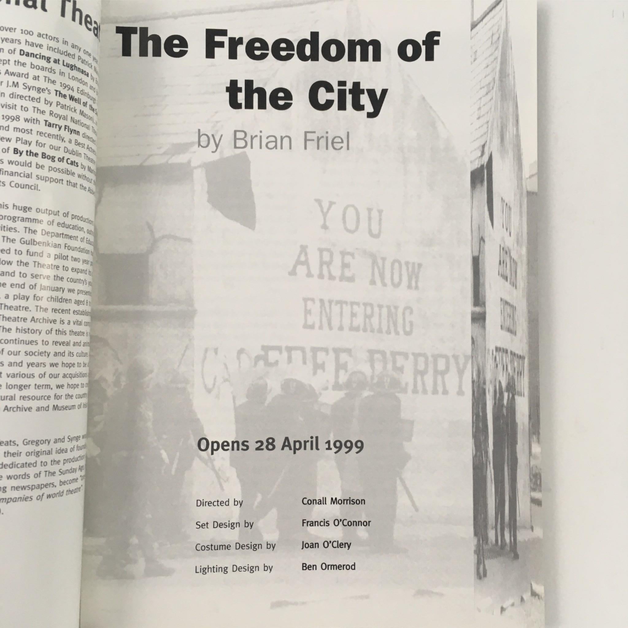 1999 The Freedom of the City by Brian Friel, Conall Morrison At The Abbey