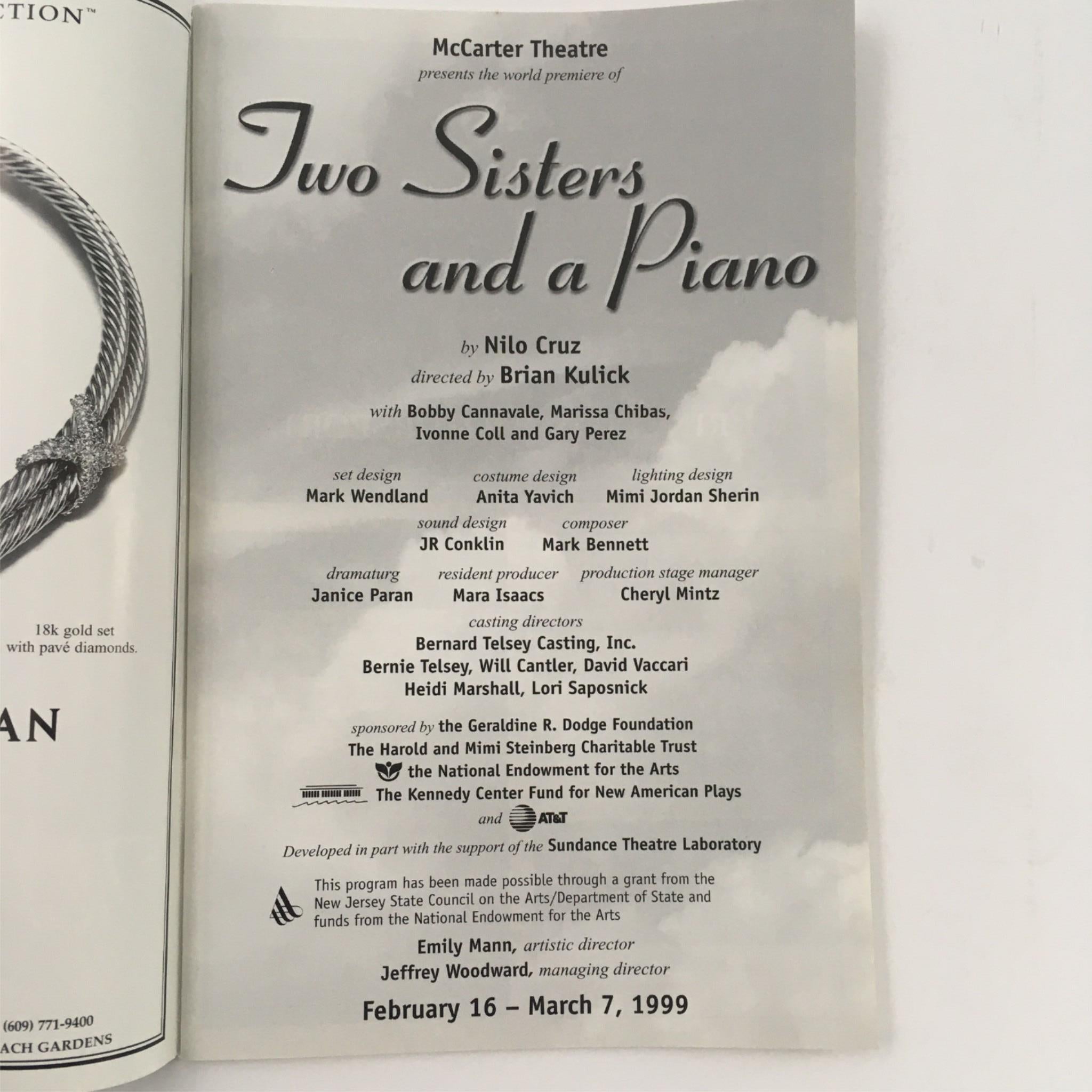 1999 Two Sisters and a Piano by Nilo Cruz, Brian Kulick at McCarter Theatre