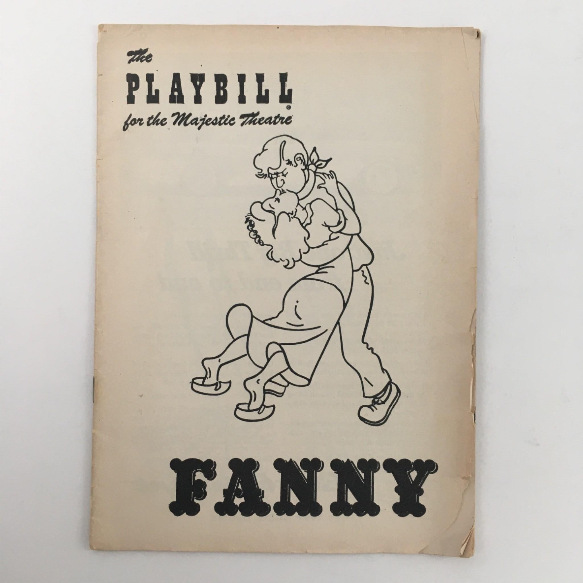 1956 Playbill Fanny by Lawrence Tibbett, Billy Gilbert at Majestic Theatre